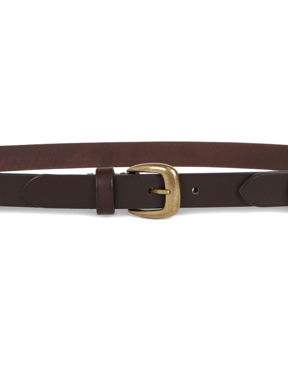 ETRO Slim Leather Belt with Triple Metal Buckles