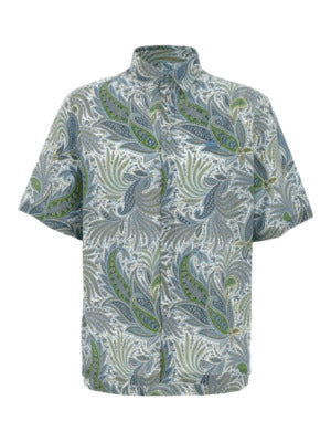 ETRO Paisley Floral Print Short Sleeve Shirt for Men