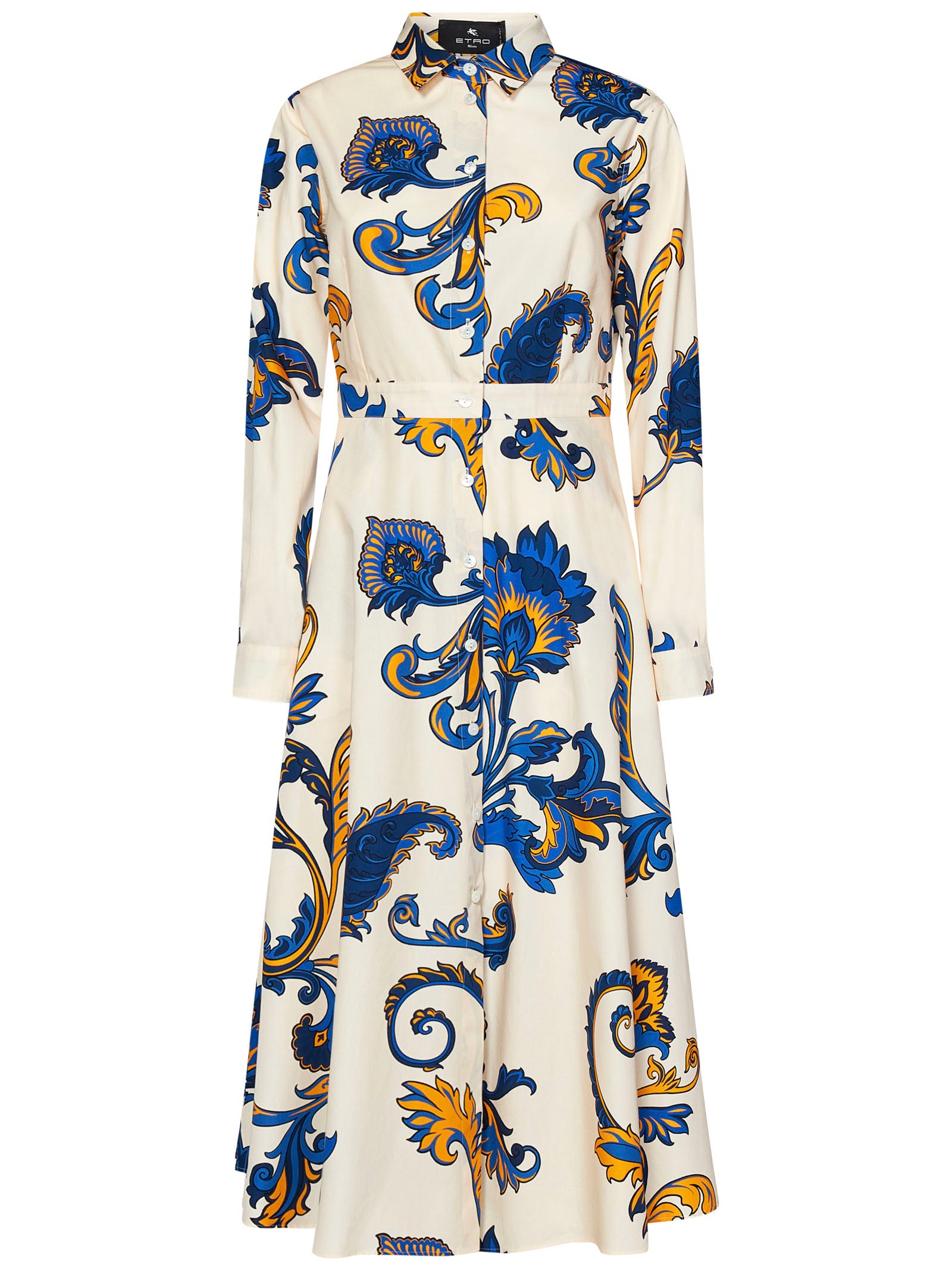 ETRO Midi Shirt Dress with Vibrant Paisley Print (42 IT Size)