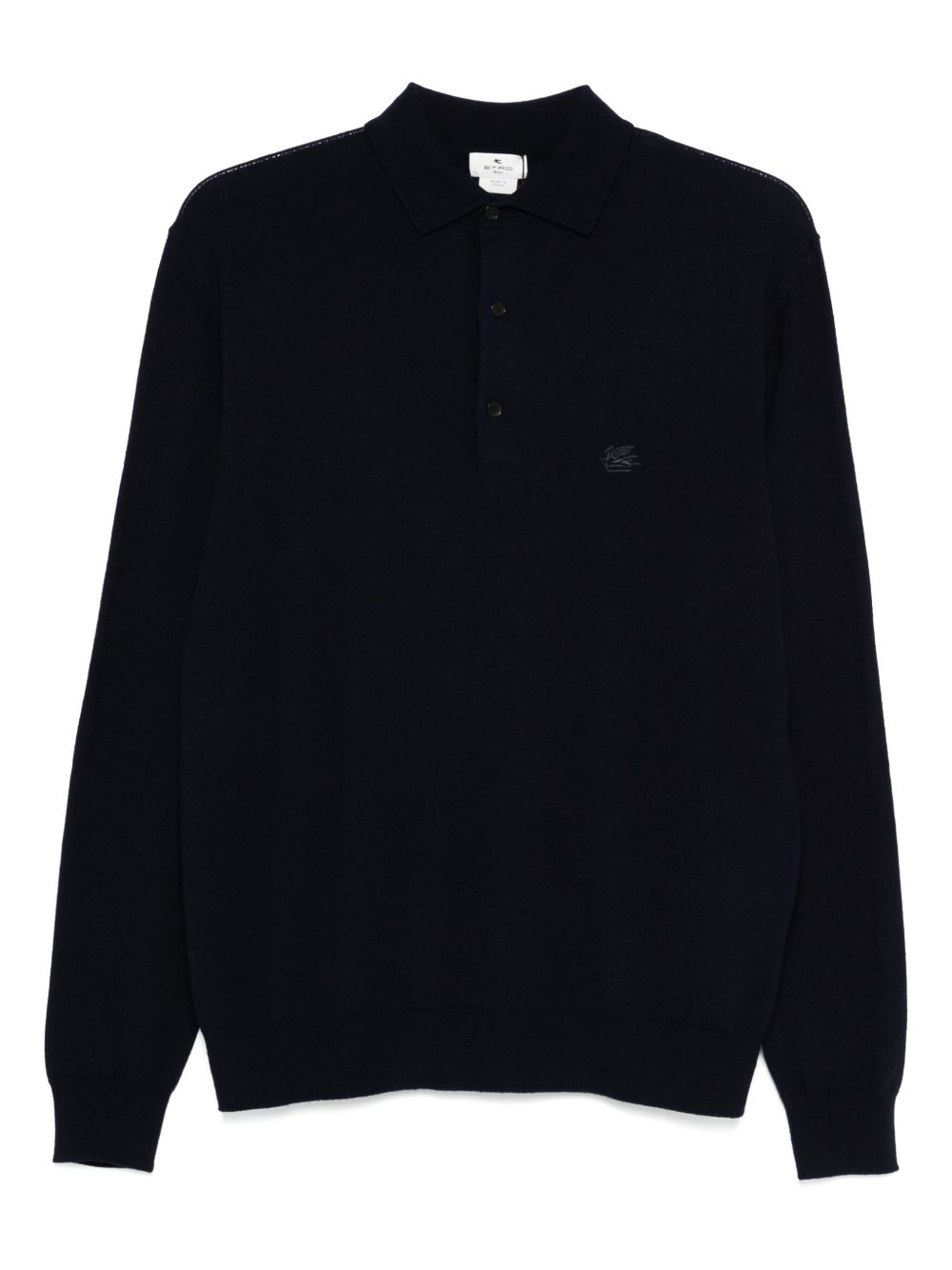 ETRO Long-Sleeved Wool Knit Polo Shirt for Men - FW25
