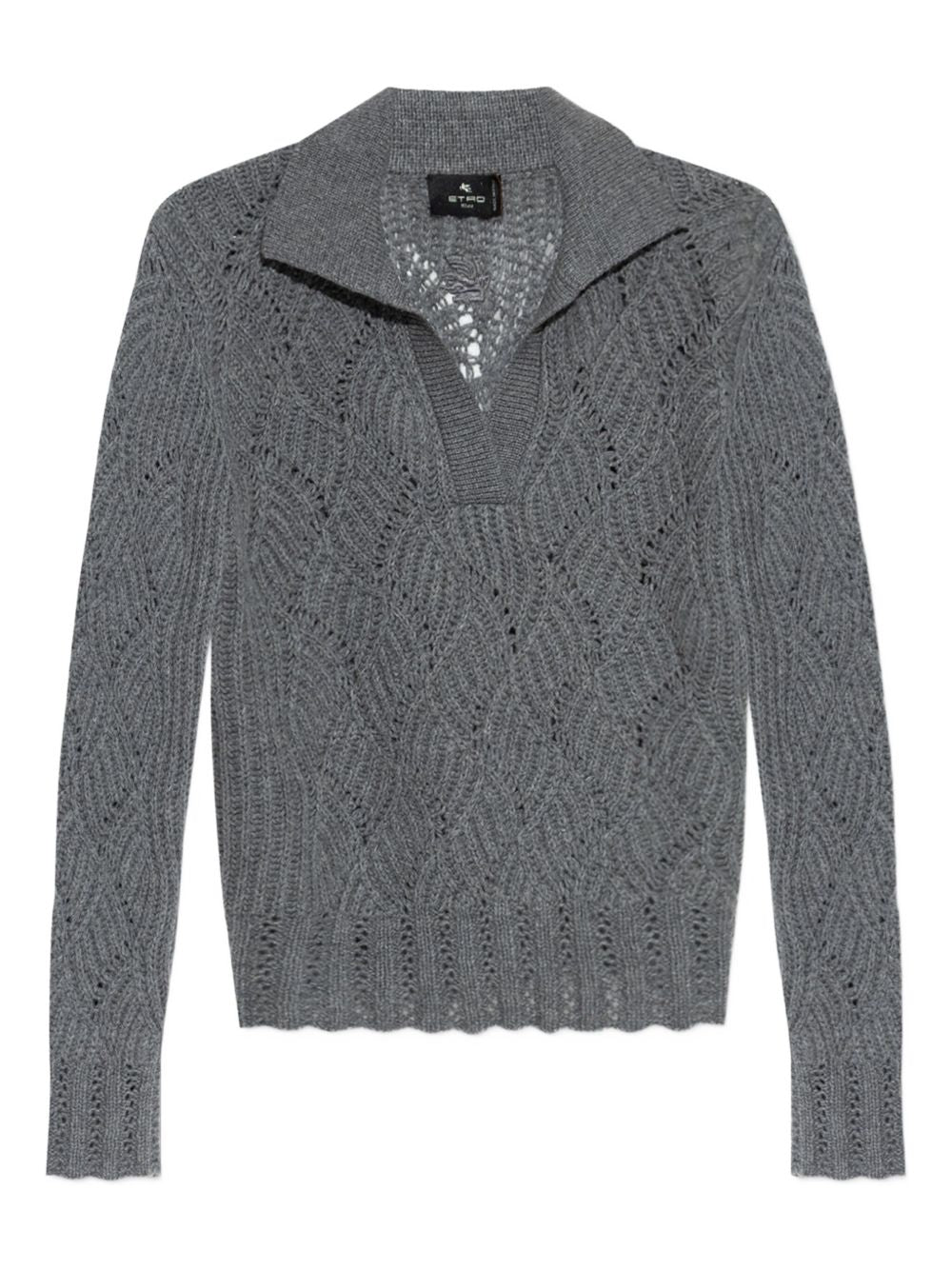 ETRO Three-Dimensional Openwork Knit Polo Shirt