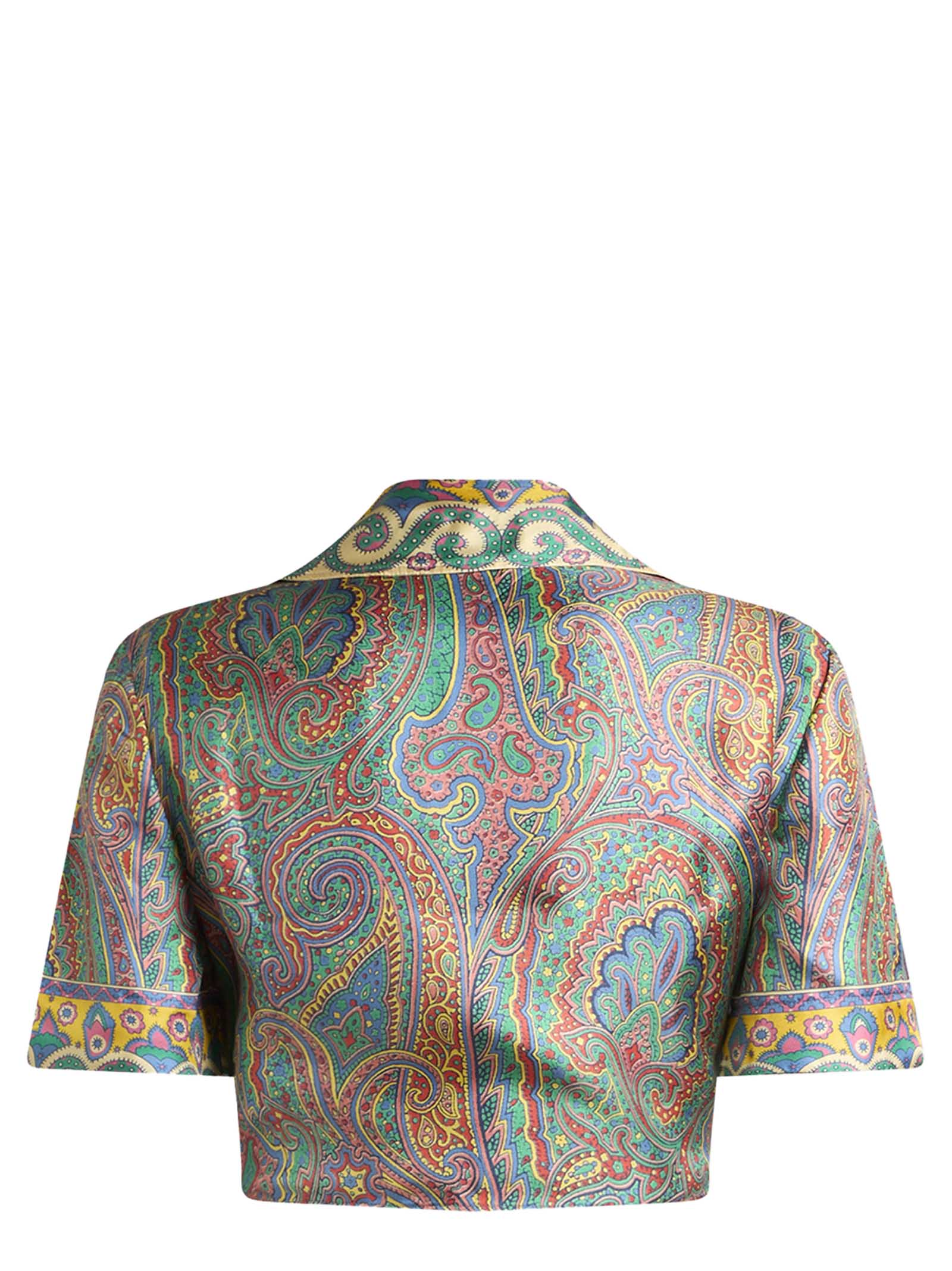 ETRO Chic Paisley Print Crop Top with Front Knot - Mini