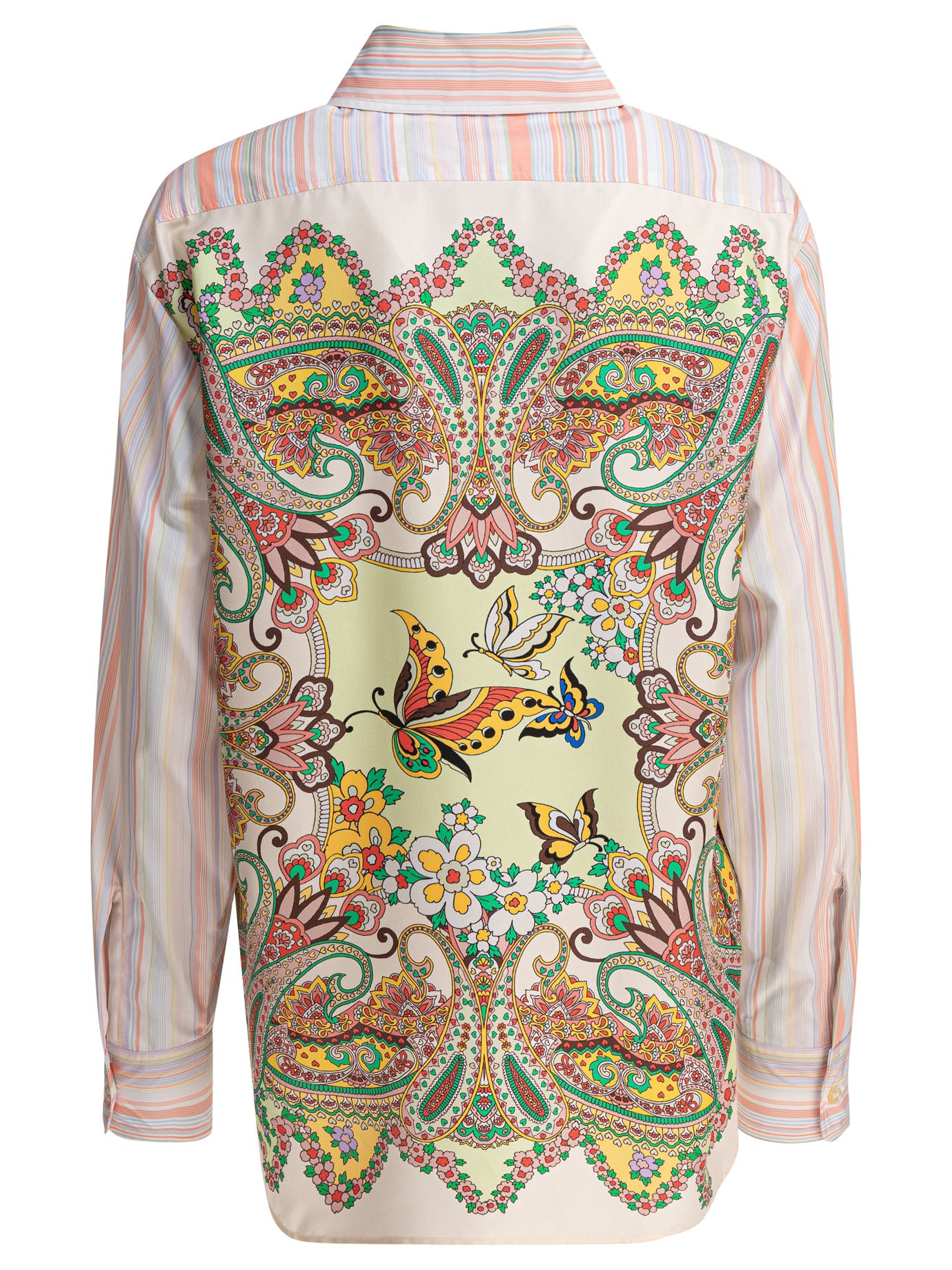ETRO Oversized Striped Shirt with Floral Back Panel
