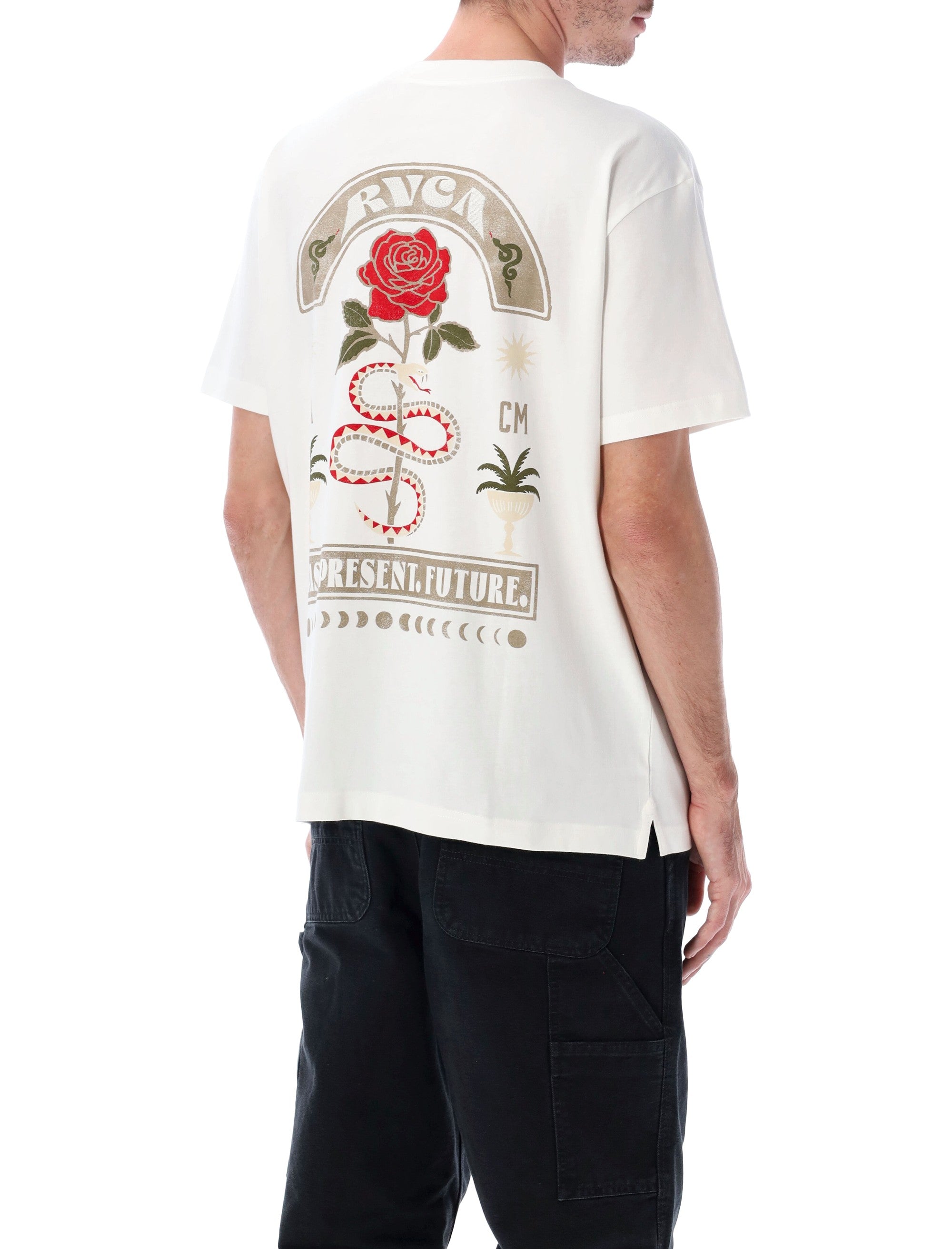 RVCA Roses Poster Graphic T-Shirt - Relaxed Fit, Size L