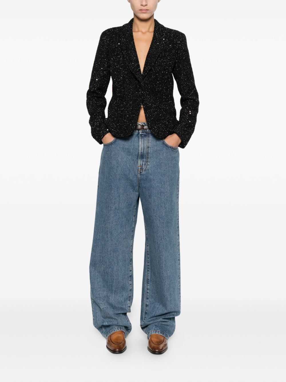 EMPORIO ARMANI Lurex Single-Breasted Jacket