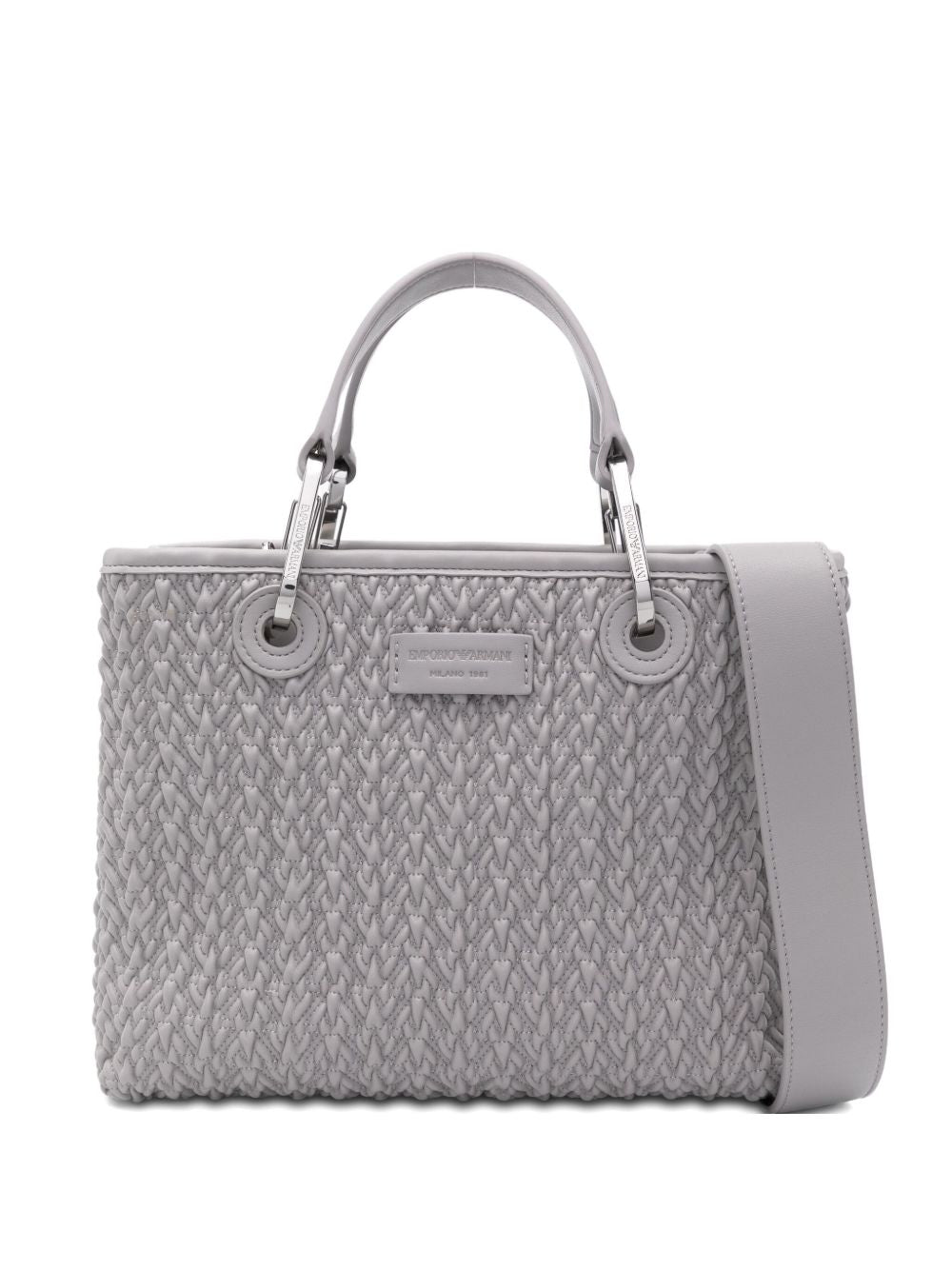 EMPORIO ARMANI Woven Design Small Shopping Handbag