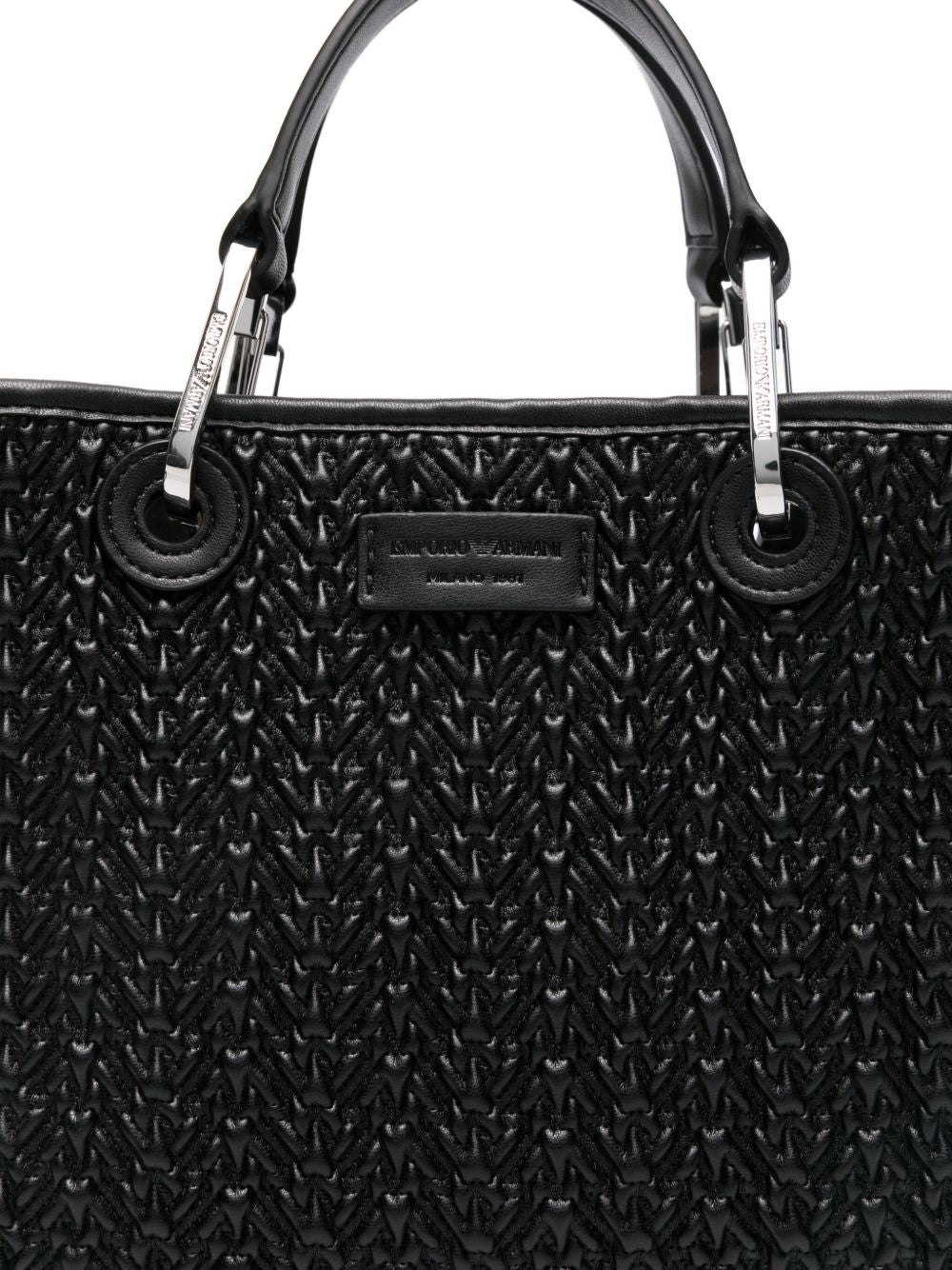 EMPORIO ARMANI Small Woven Design Shopping Handbag