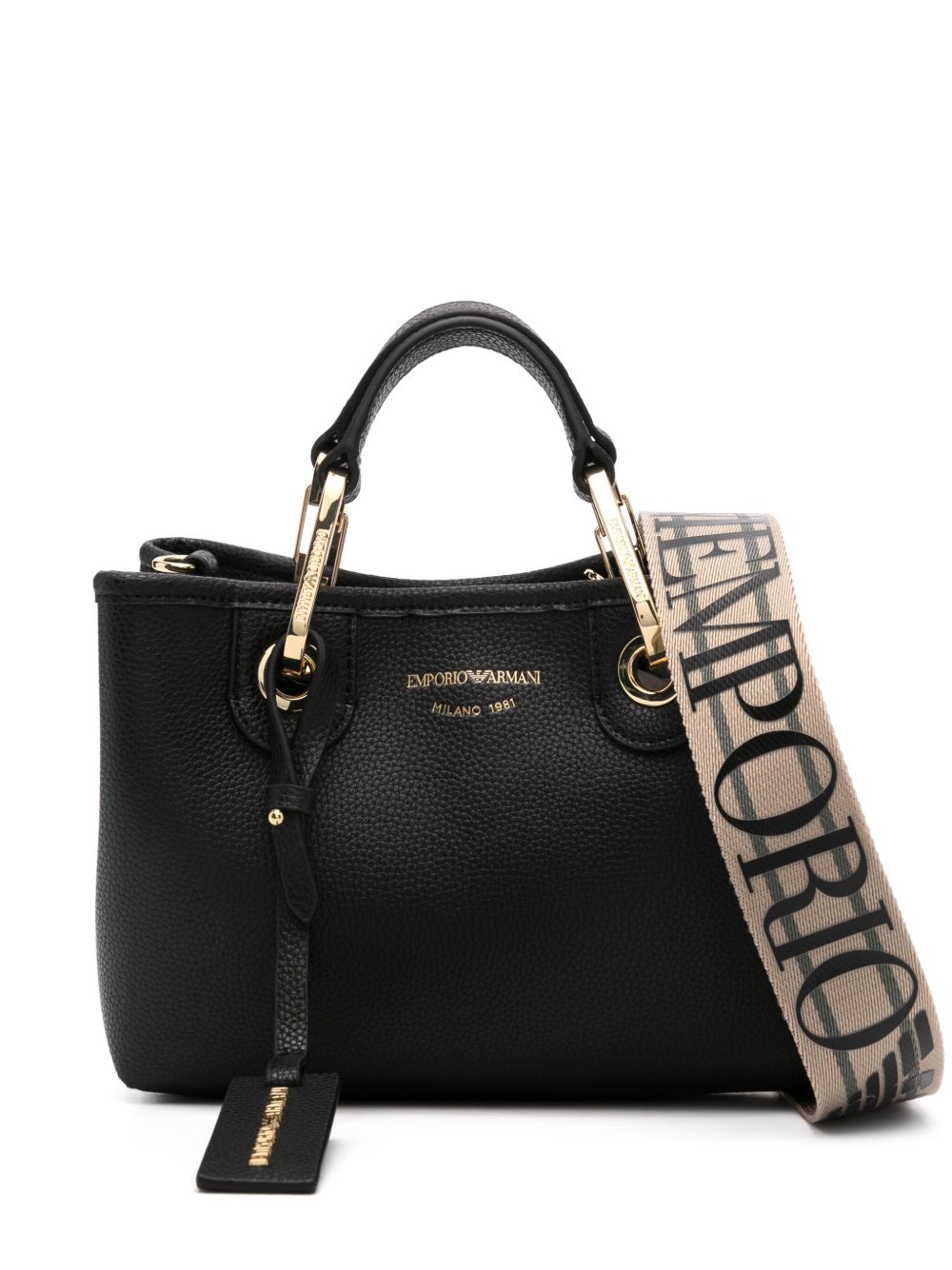 EMPORIO ARMANI Grained Texture Mini Shopping Handbag