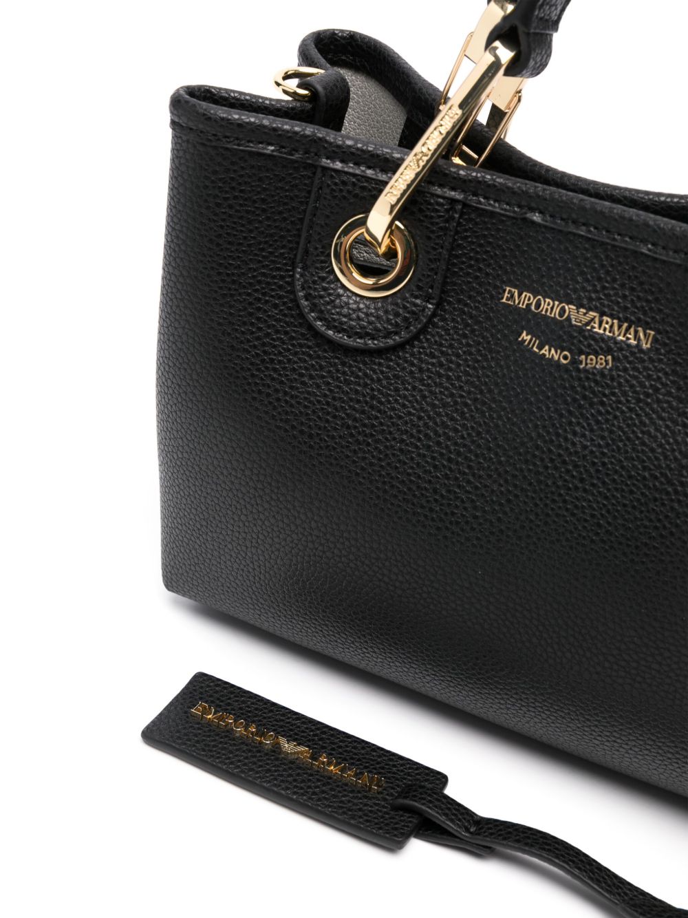 EMPORIO ARMANI Grained Texture Mini Shopping Handbag