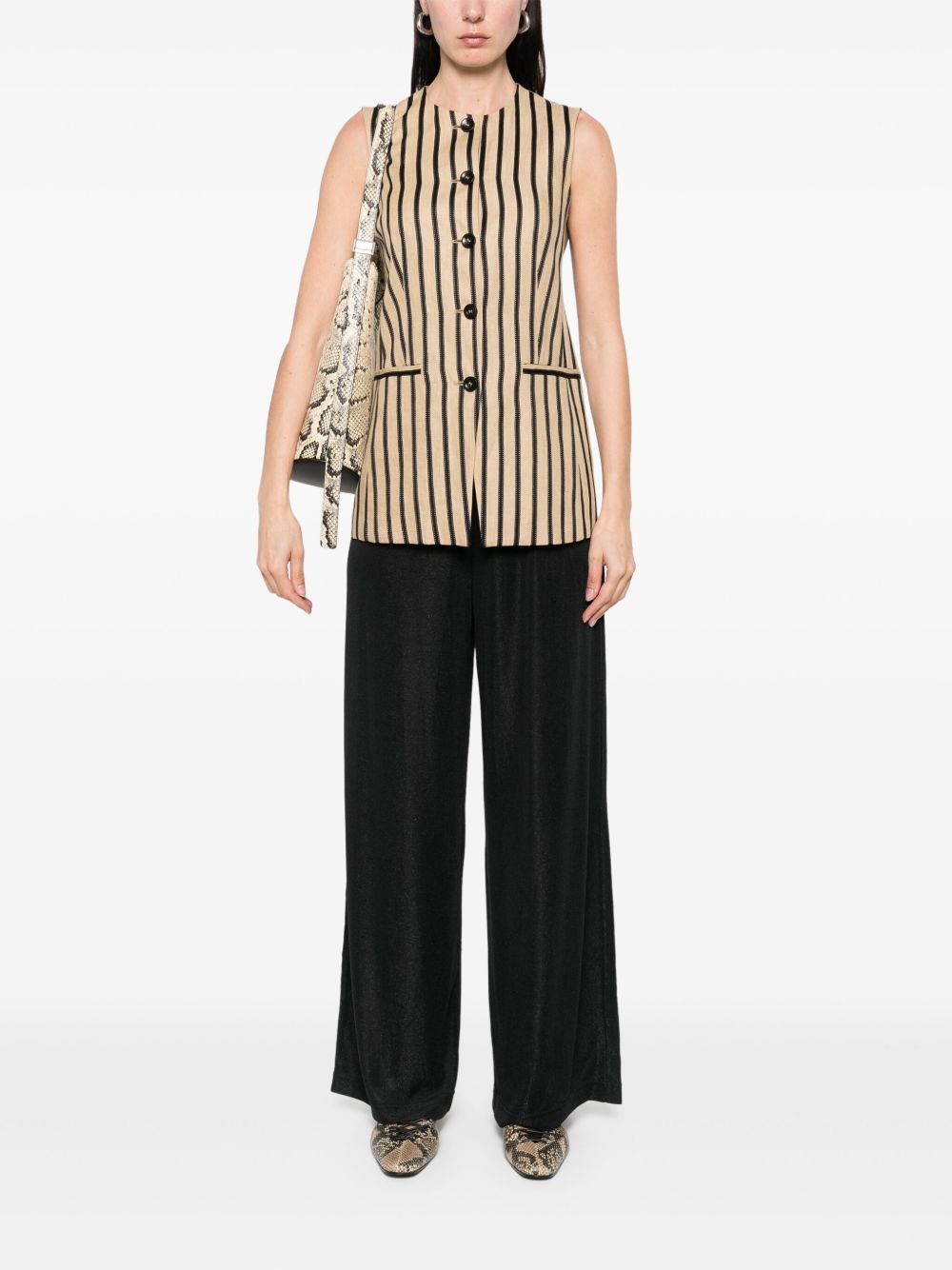 EMPORIO ARMANI Wide-Leg Trousers with Elasticated Waistband