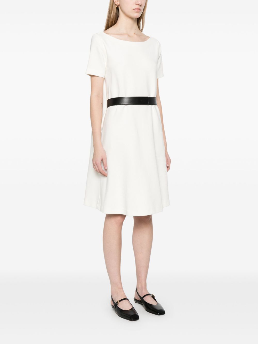 EMPORIO ARMANI Cotton Mini Short Dress with Belted Waist