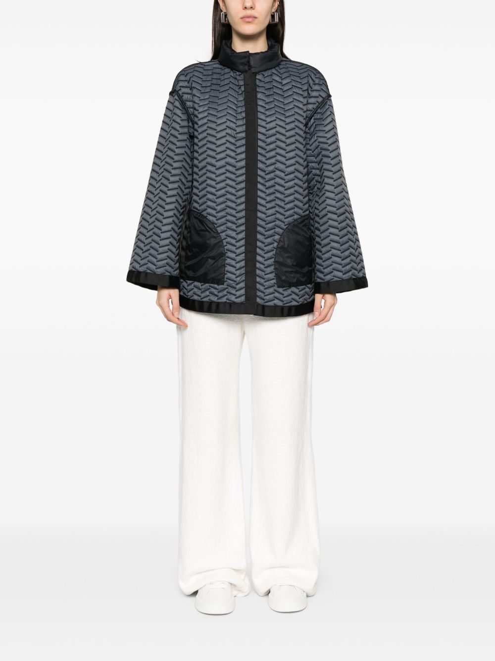 EMPORIO ARMANI Women's Nylon Blouson Jacket with Two-Way Zip