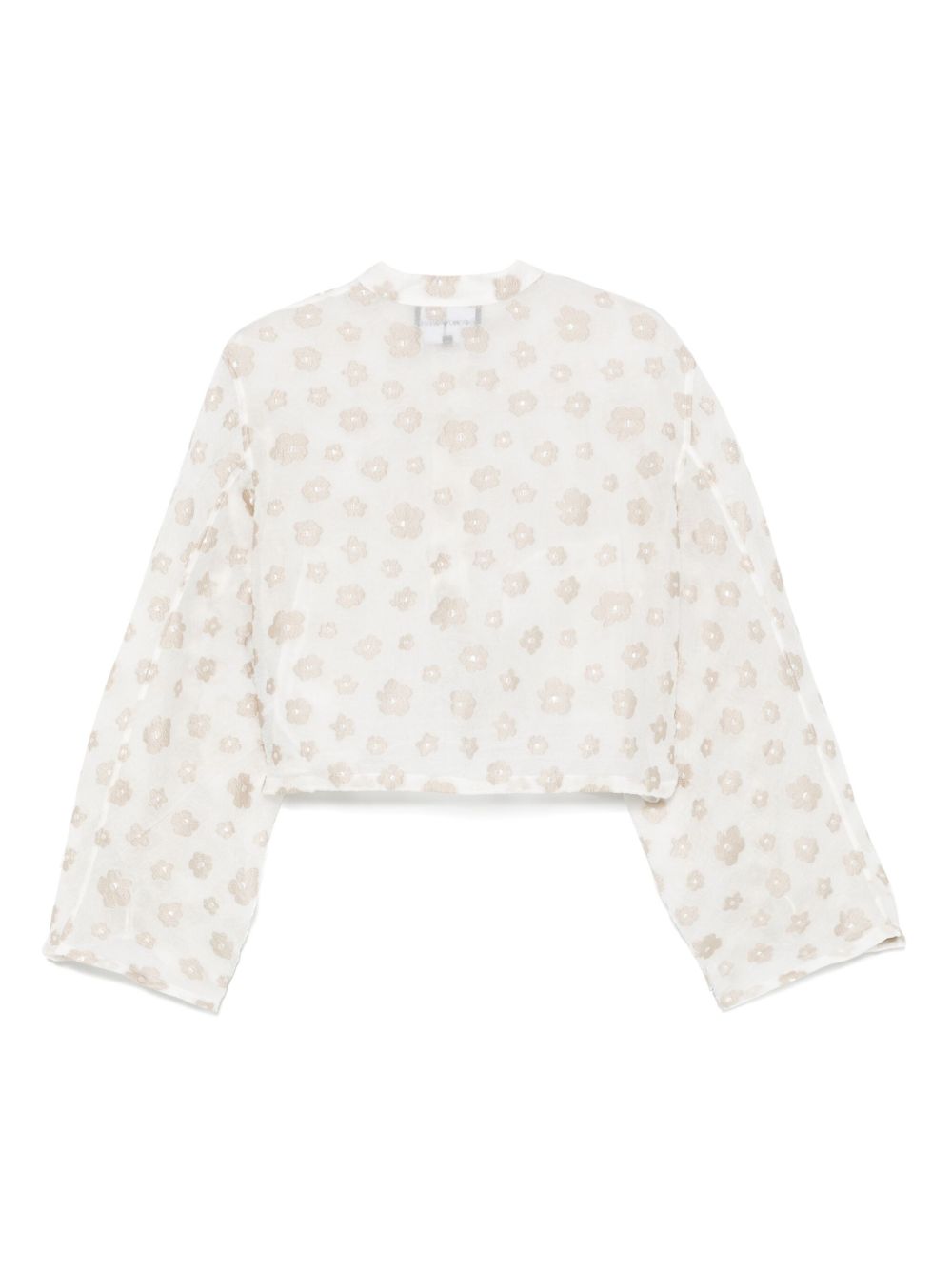 EMPORIO ARMANI Floral Embroidered Polyamide Blouse