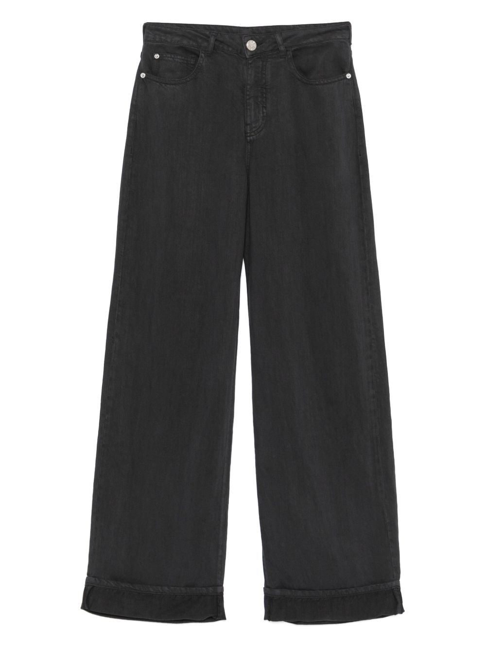 EMPORIO ARMANI Linen Blend Wide-Leg Jeans for Women