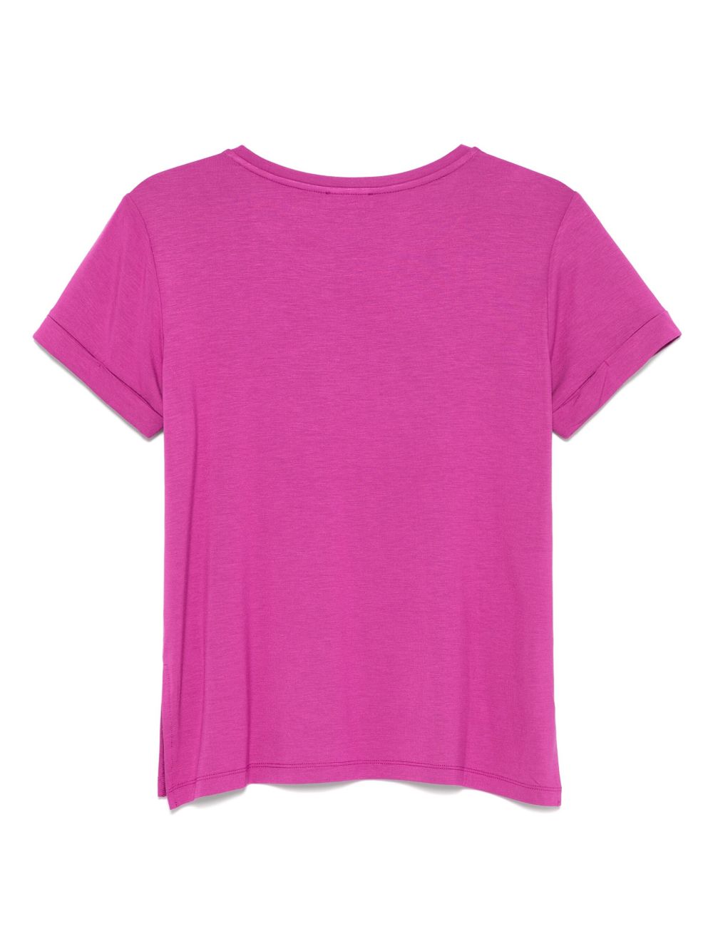 EMPORIO ARMANI Cotton Crew Neck T-Shirt with Side Slits for Women