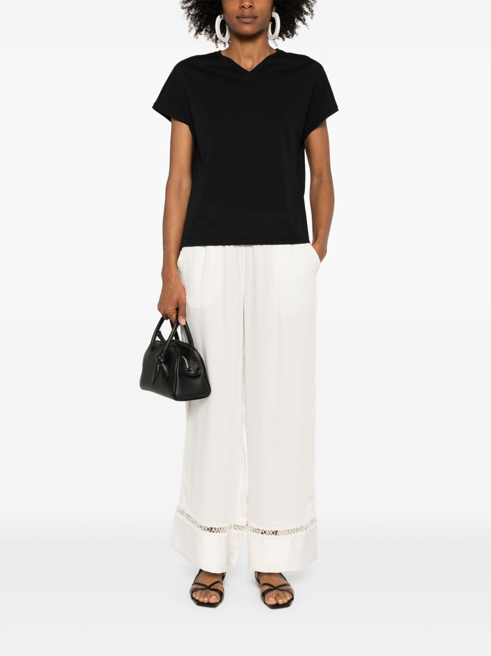 EMPORIO ARMANI Beach Trousers with Cut-Out Detailing for Women