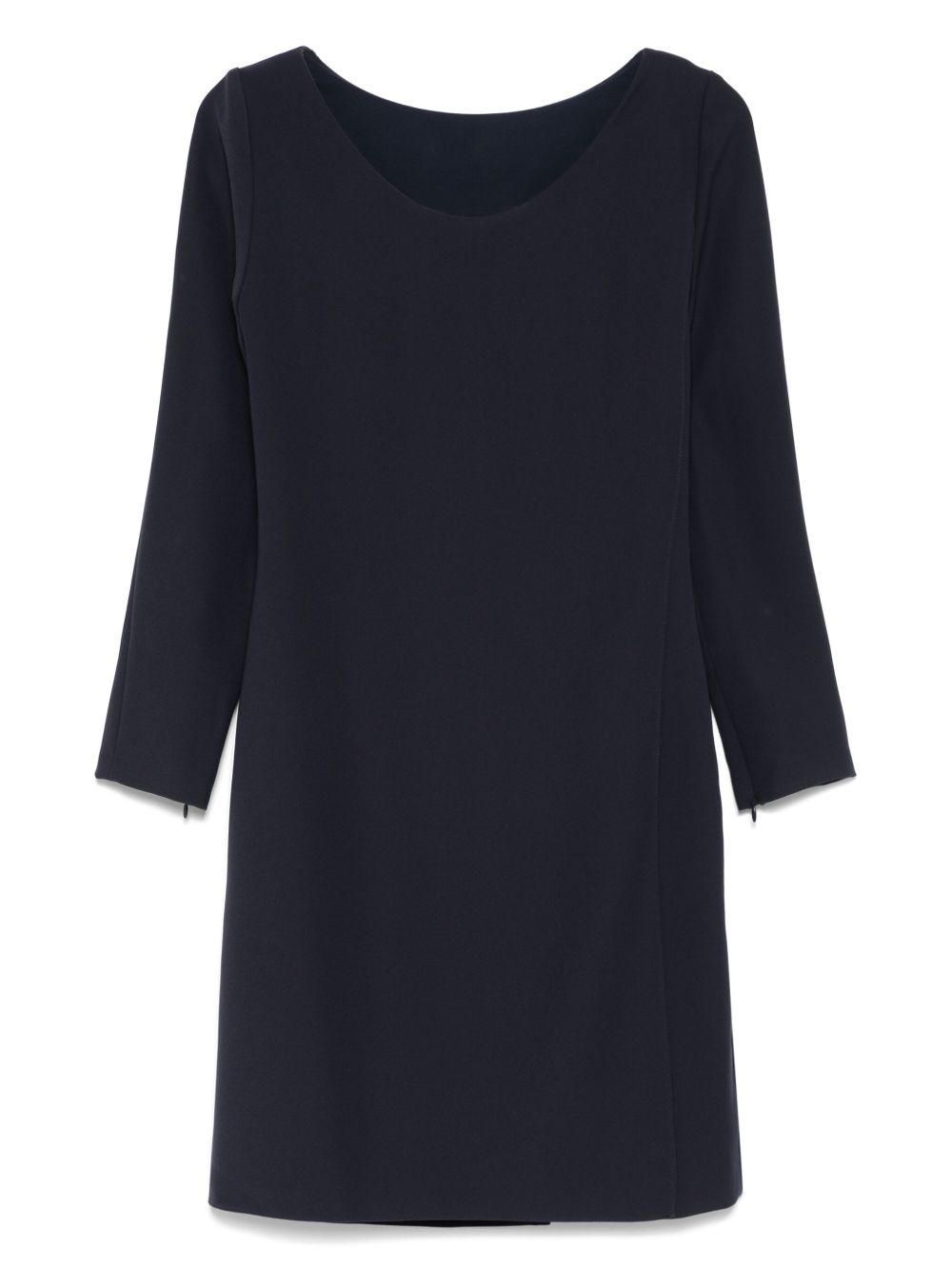 EMPORIO ARMANI Cady Mini Dress with U-Neck and Overlapping Panel