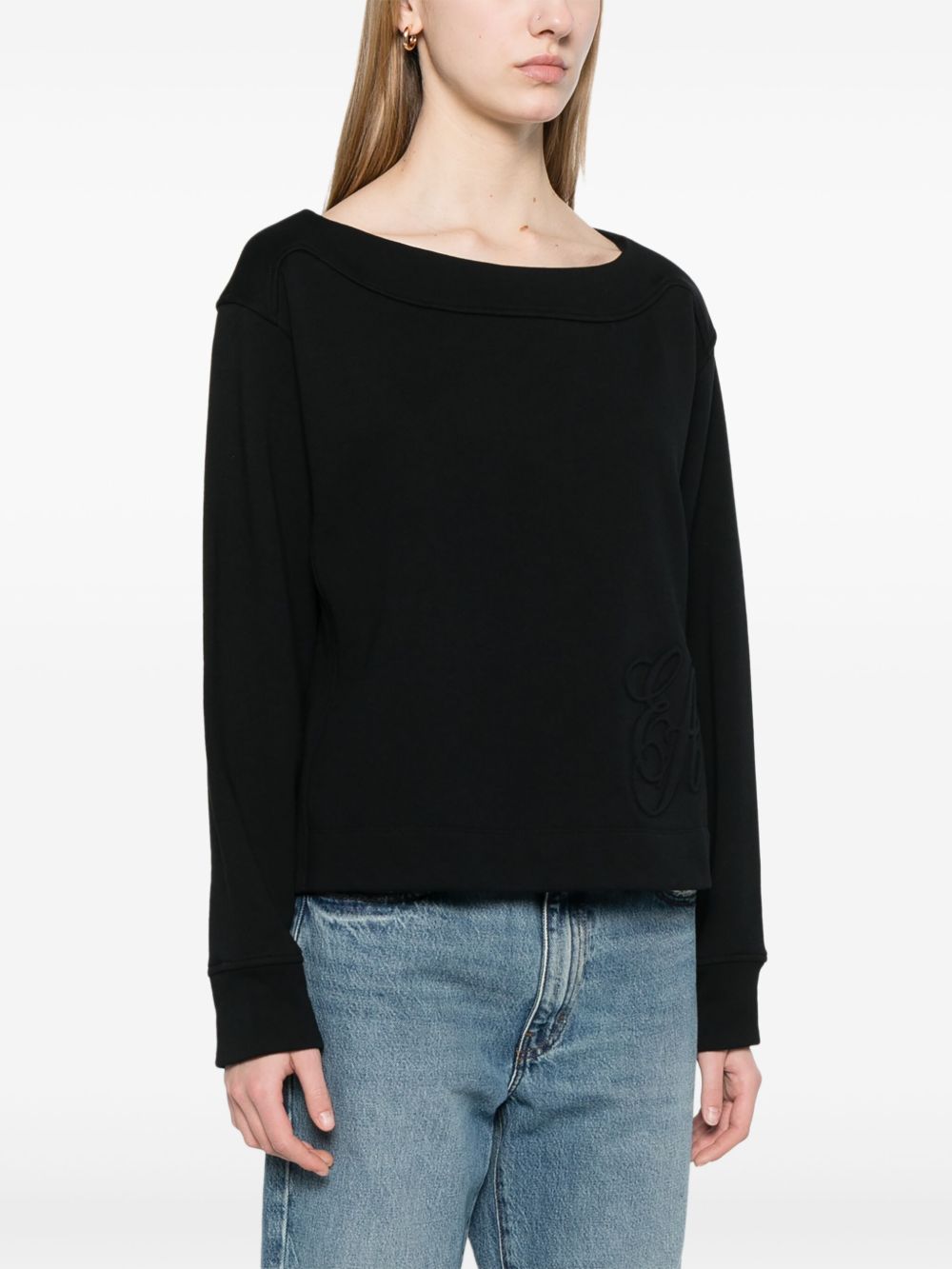 EMPORIO ARMANI Organic Cotton Crew Neck Sweatshirt for Women