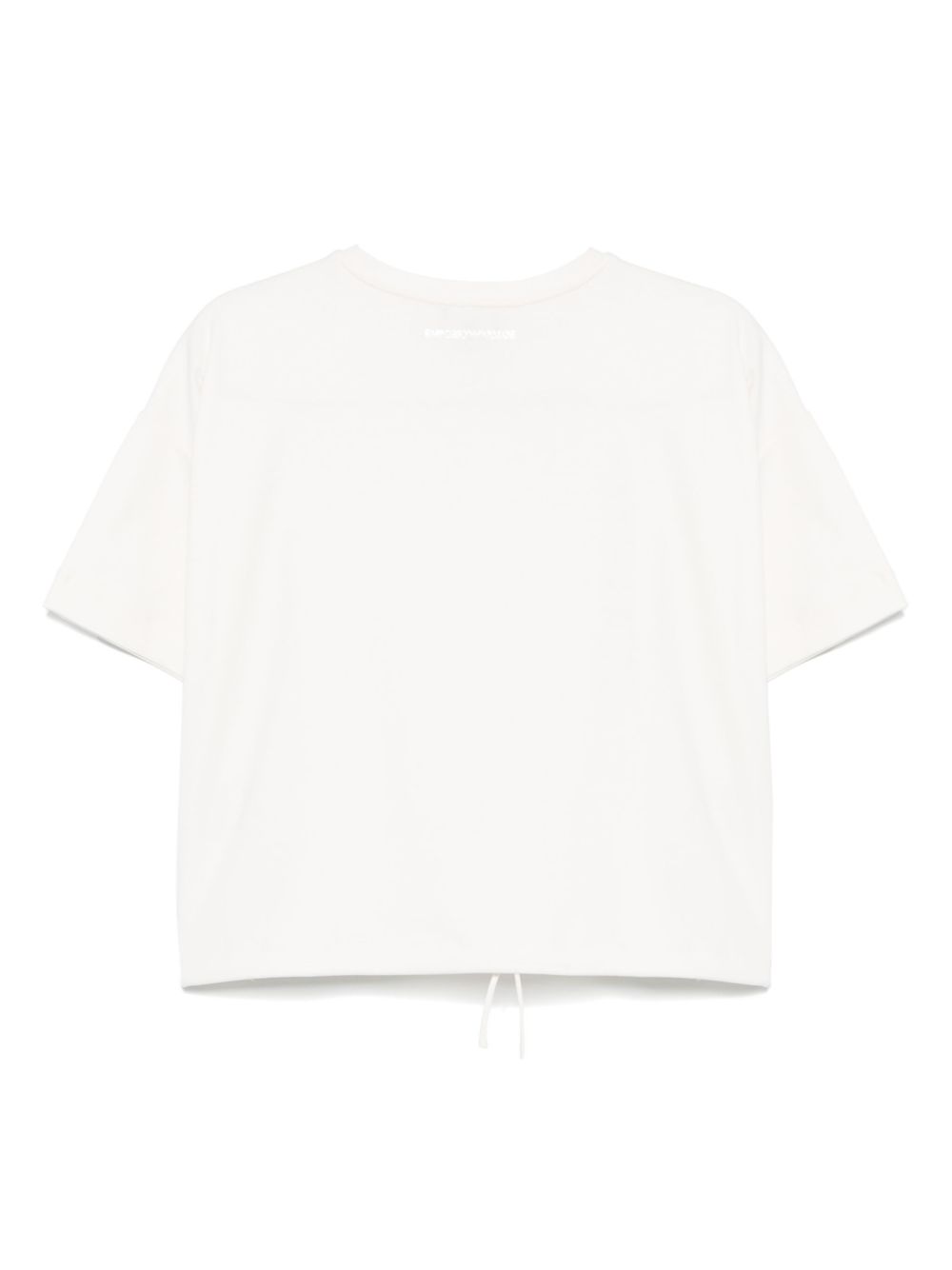 EMPORIO ARMANI Cotton Crew Neck T-Shirt with Chest Pocket and Drawstring Hem