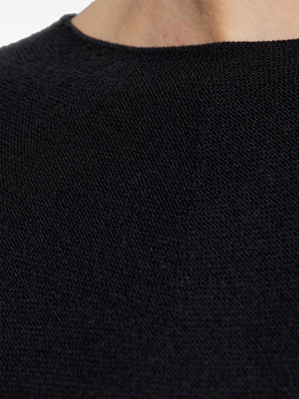 EMPORIO ARMANI Cotton Blend Knit Top - Seamless Crew Neck Short Sleeves