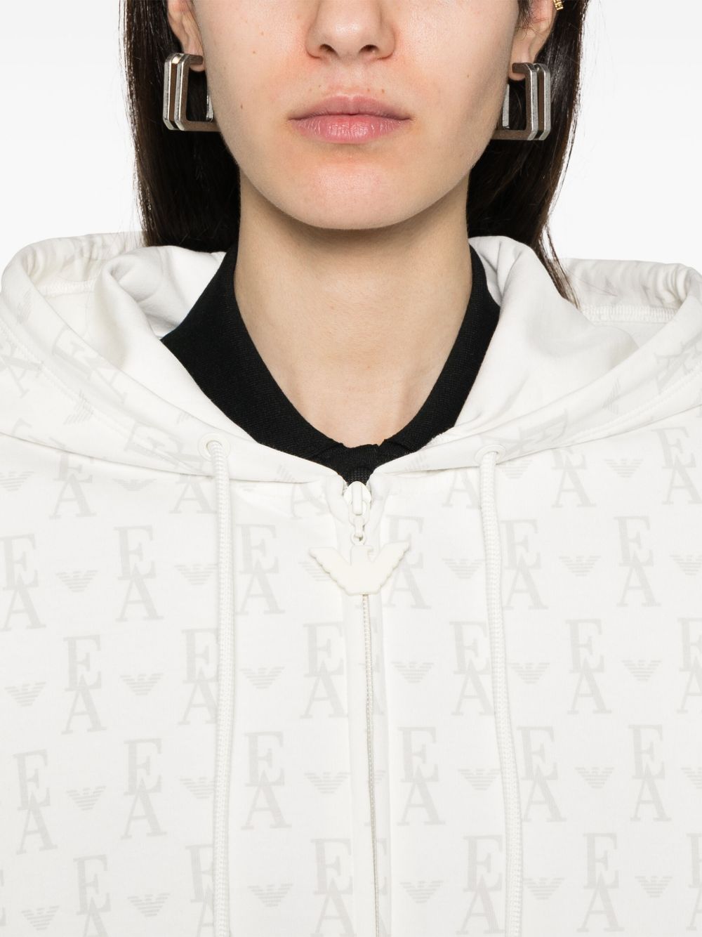 EMPORIO ARMANI Allover Logo Hoodie for Women