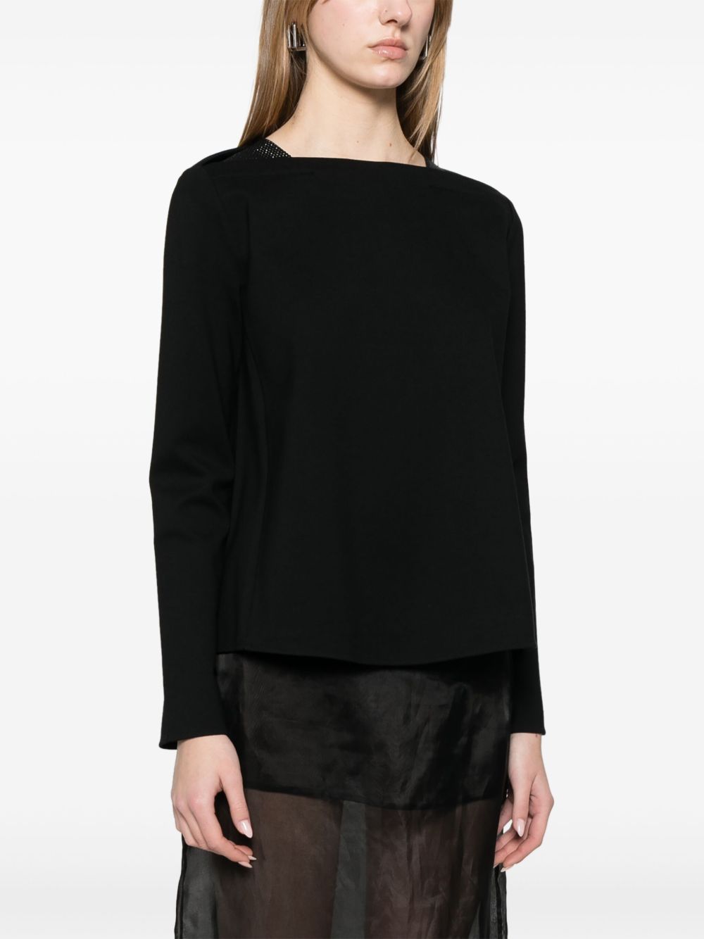 EMPORIO ARMANI Boat Neck Sweater for Women - SS25 Collection