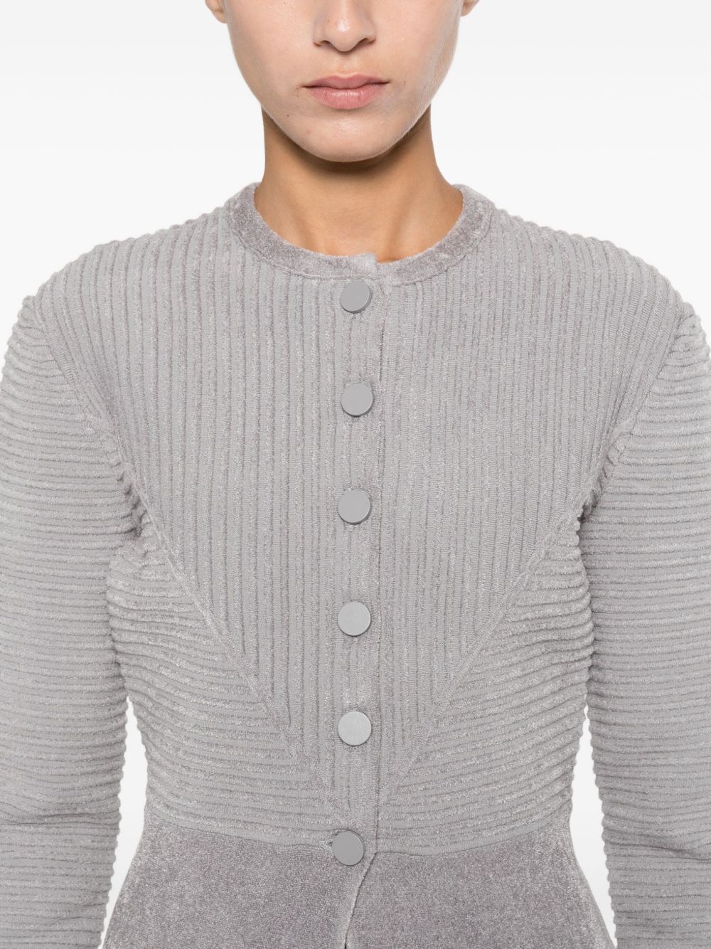 EMPORIO ARMANI Buttoned Crewneck Jacket for Women