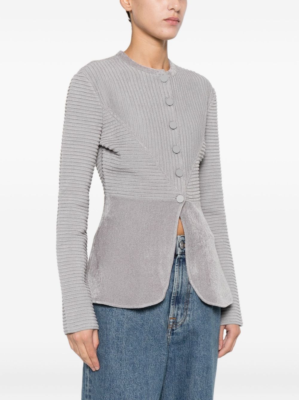 EMPORIO ARMANI Buttoned Crewneck Jacket for Women