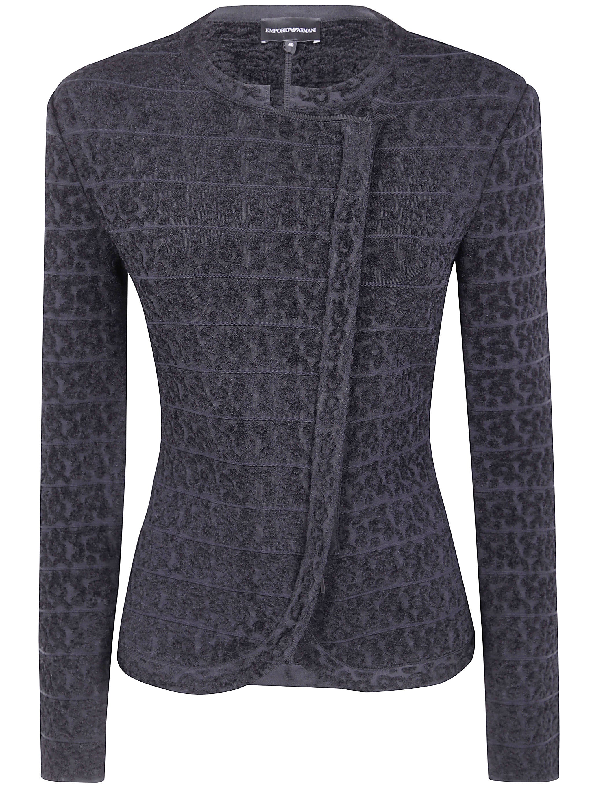 EMPORIO ARMANI Cotton Blend Round Neck Long Sleeve Top for Women