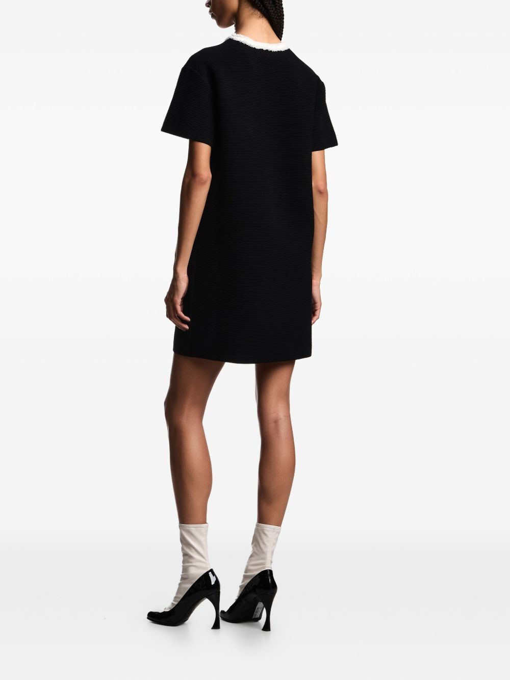 EMPORIO ARMANI Ribbed Short Sleeve Mini Dress