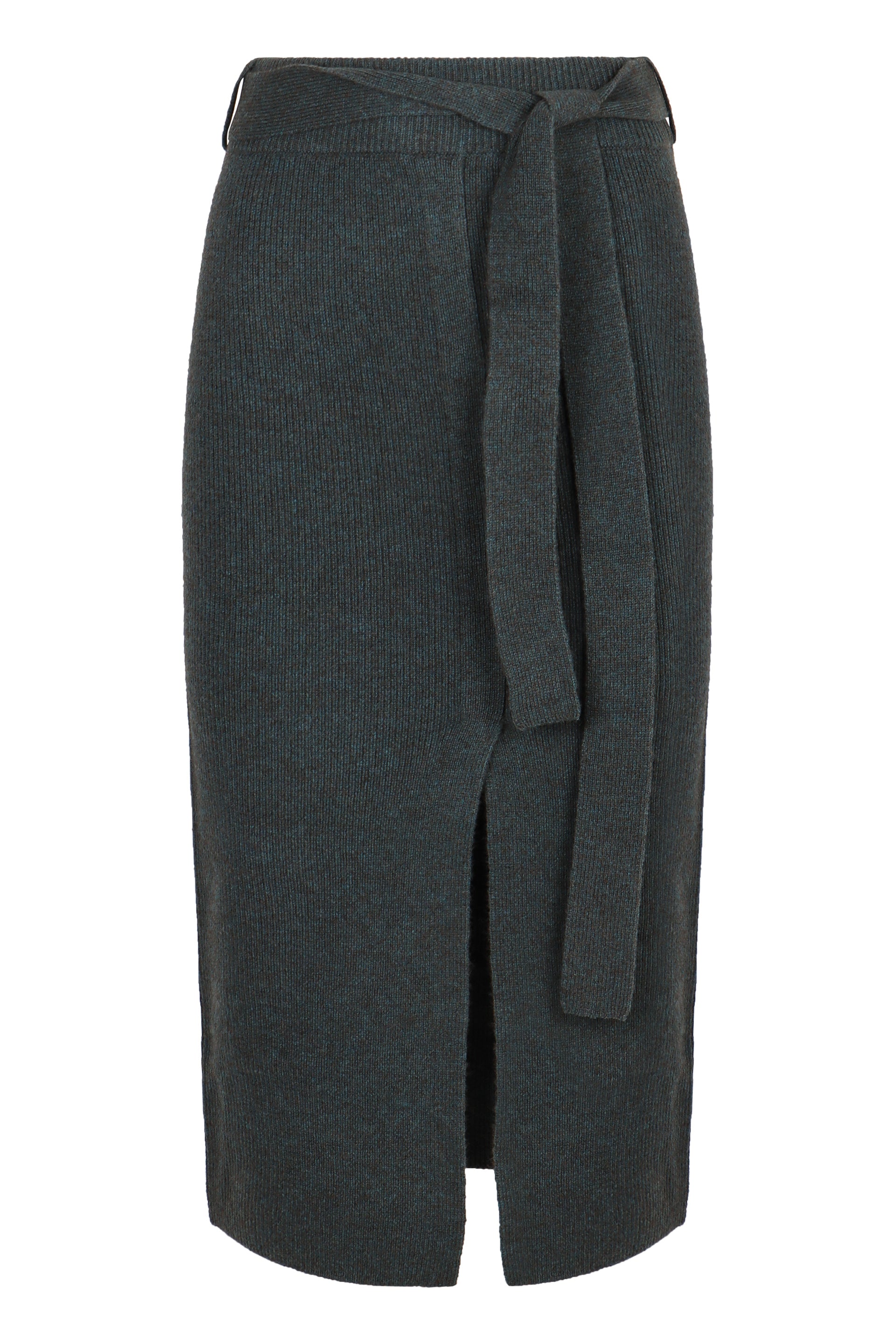 EMPORIO ARMANI Ribbed Knit Mini Skirt with Coordinated Waist Belt