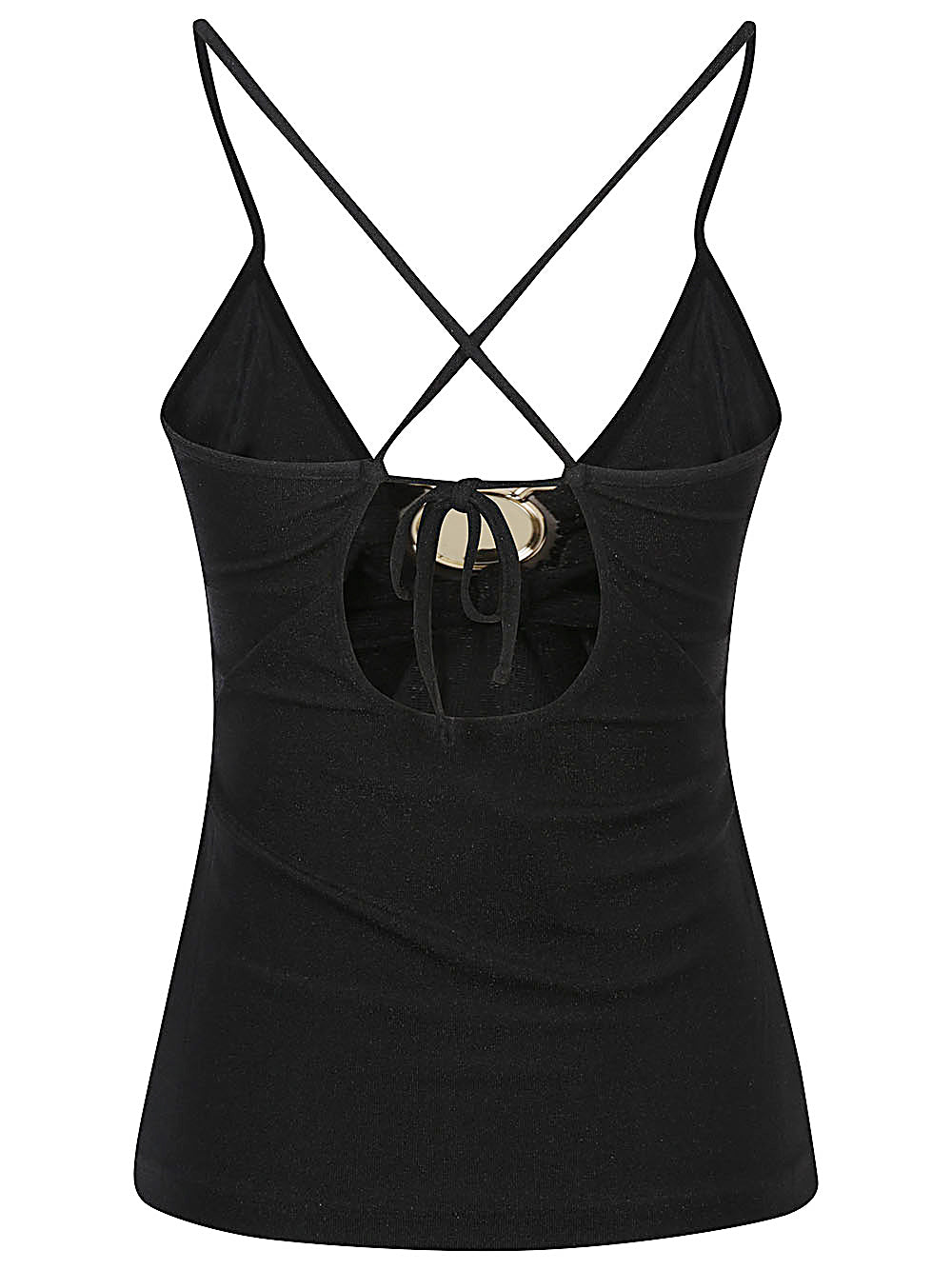 EMPORIO ARMANI Luminous V-Neck Mini Top with Crossed Back Straps