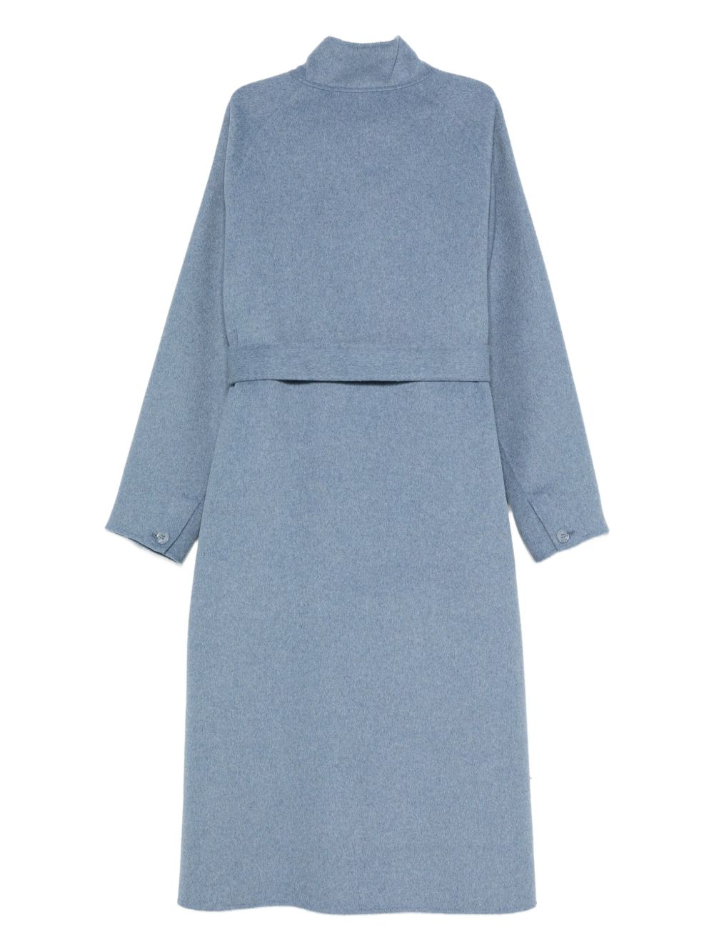 EMPORIO ARMANI Wool Blend Stand Collar Jacket with Self-Tie Belt for Women