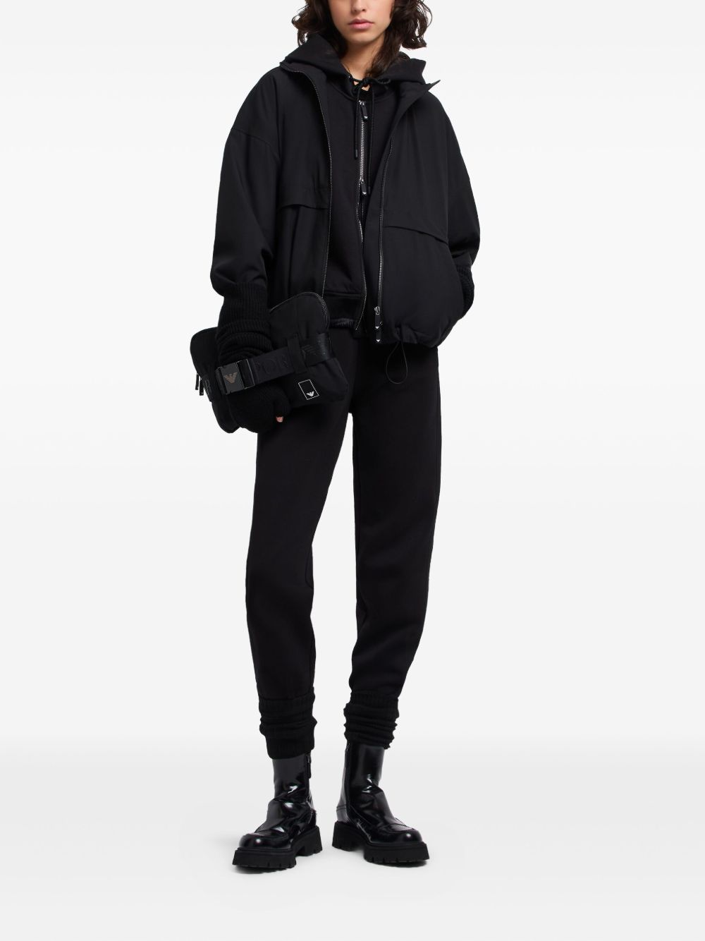 EMPORIO ARMANI Women's Cotton Blouson Jacket with Hood