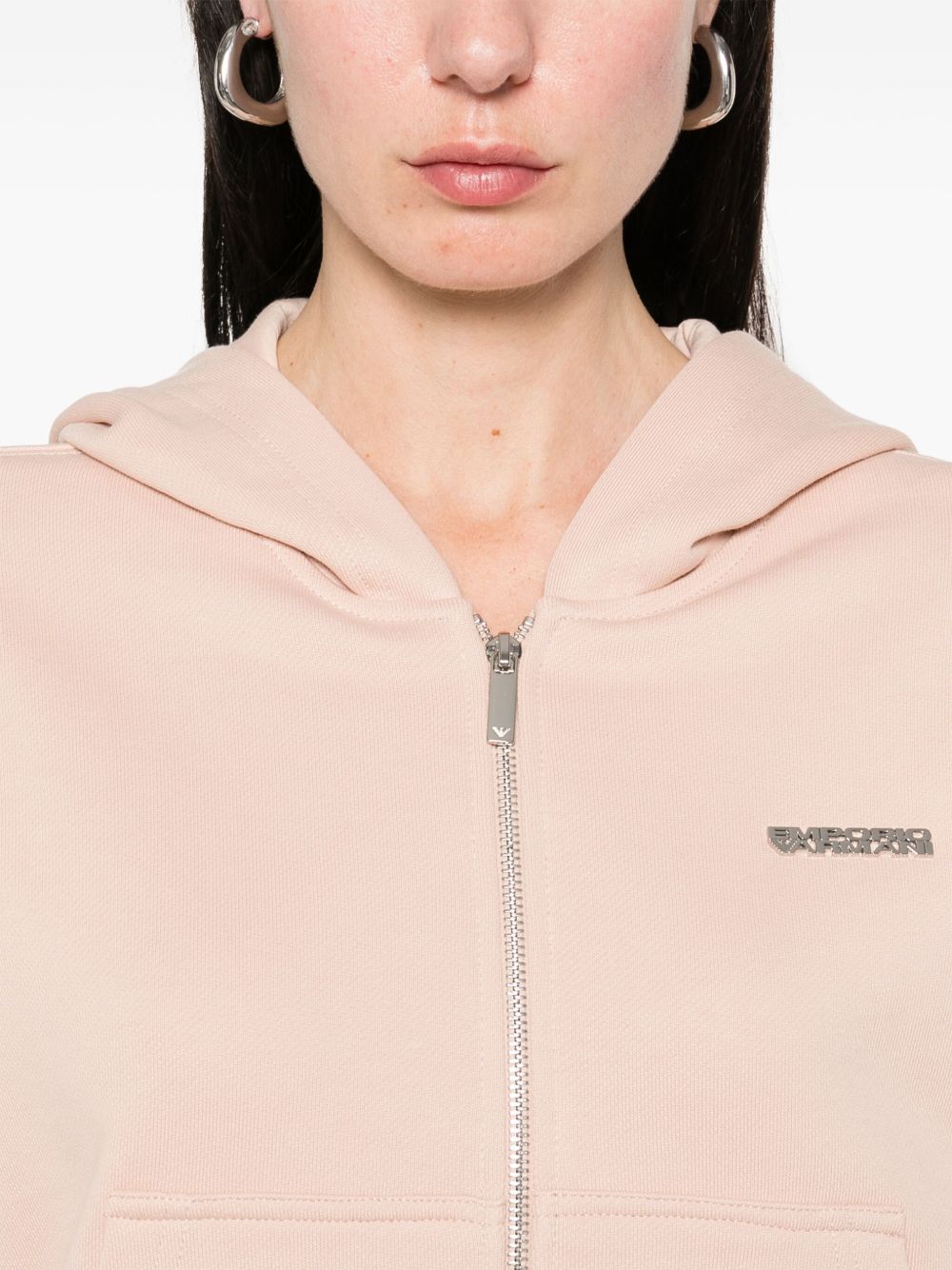 EMPORIO ARMANI Zipped Hoodie with Drop Shoulders for Women