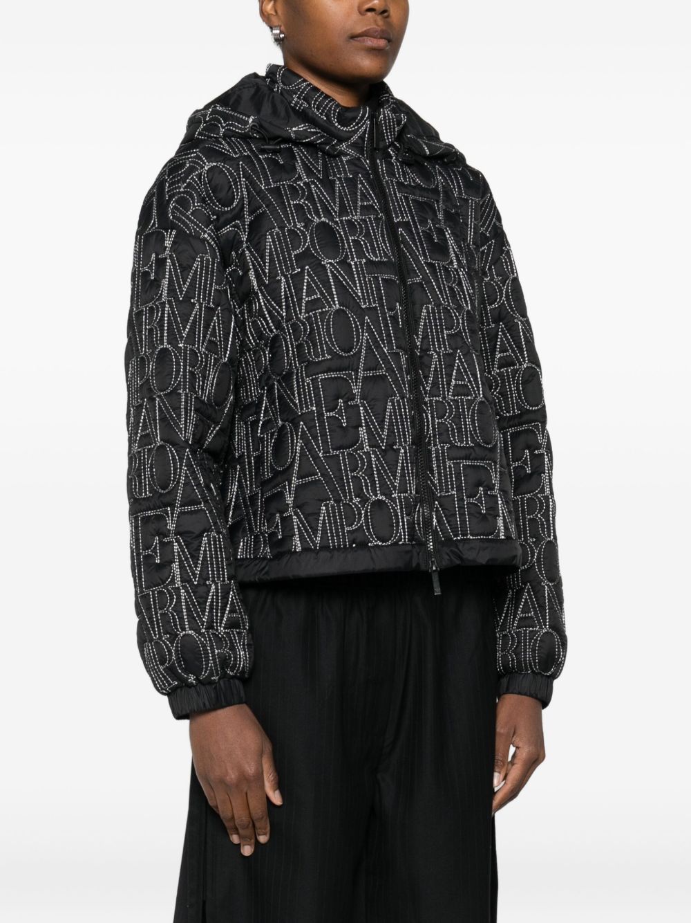 EMPORIO ARMANI Allover Logo Nylon Blouson Jacket for Women - FW25