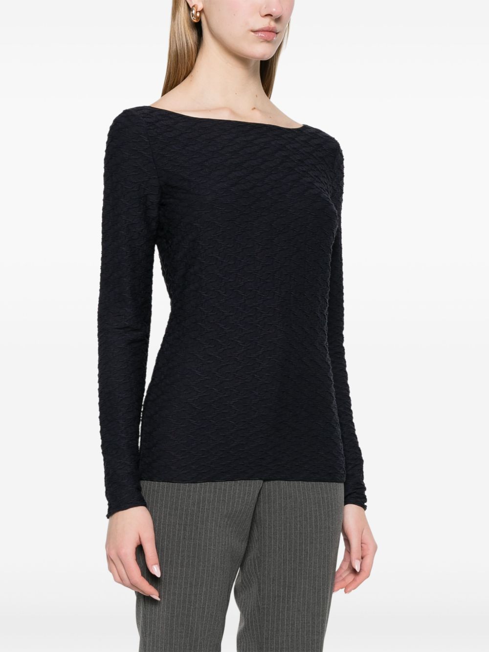 EMPORIO ARMANI Jacquard Boat-Neck Top for Women