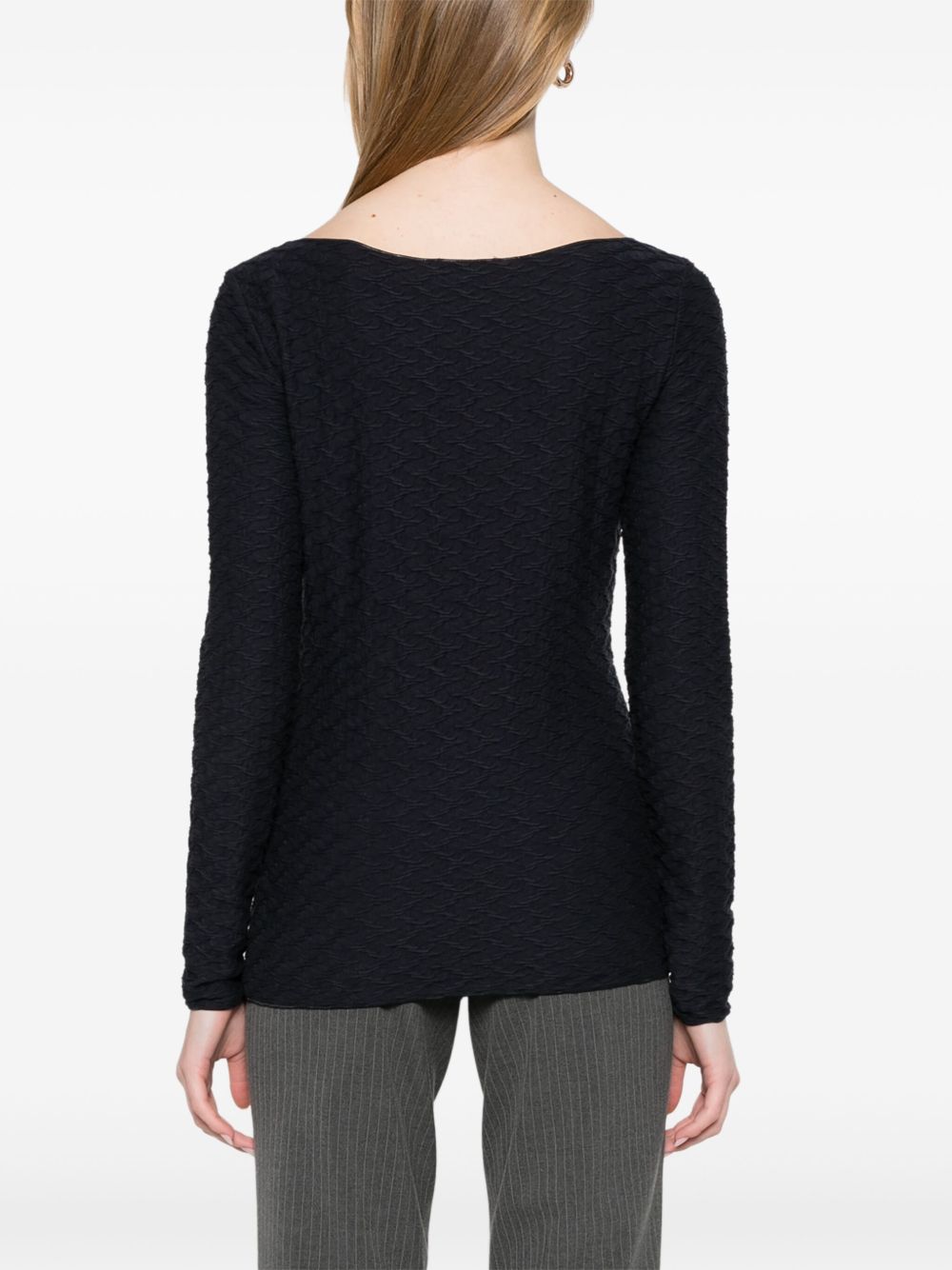 EMPORIO ARMANI Jacquard Boat-Neck Top for Women