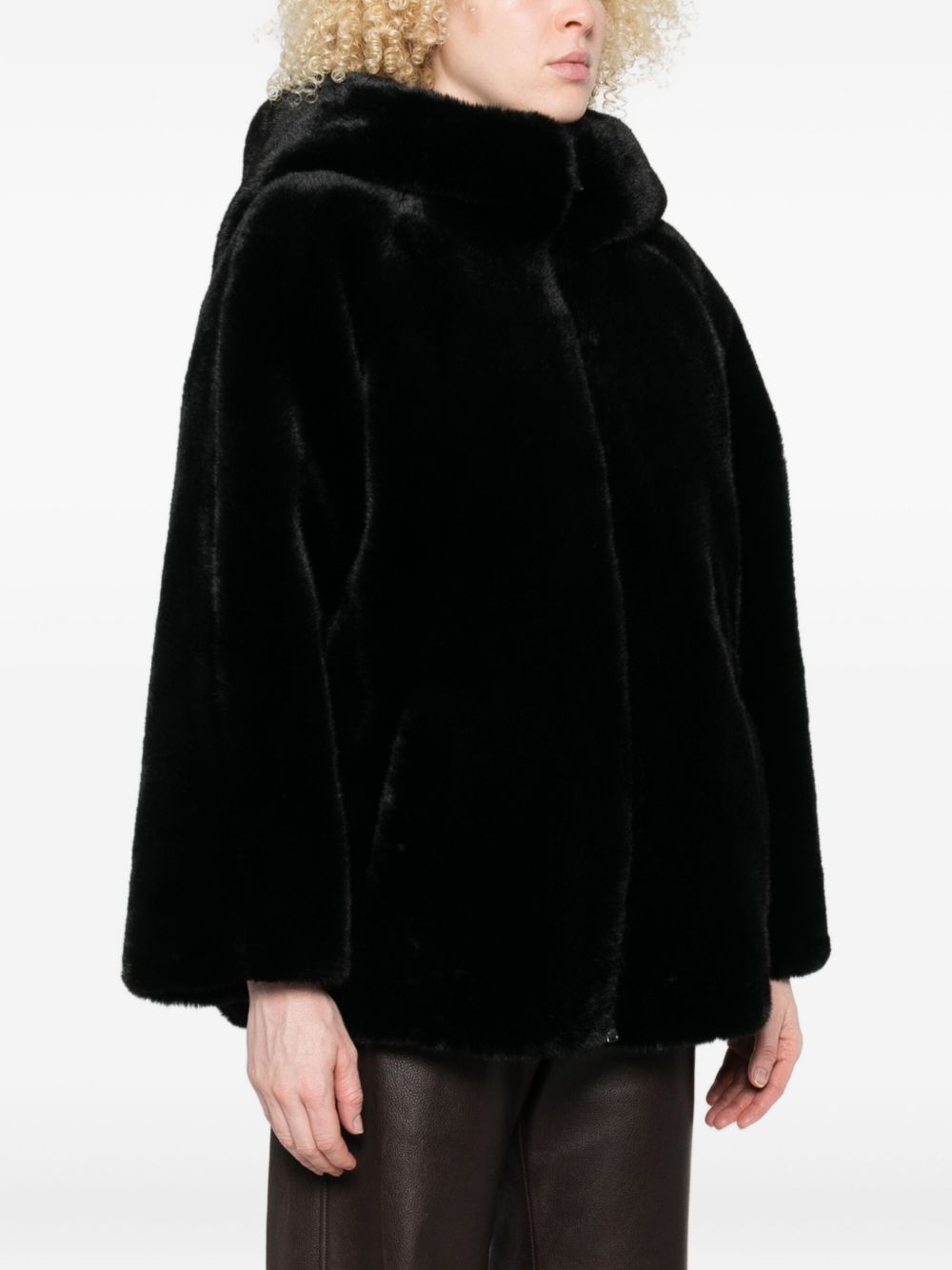 EMPORIO ARMANI Women's Classic Faux Fur Hooded Jacket