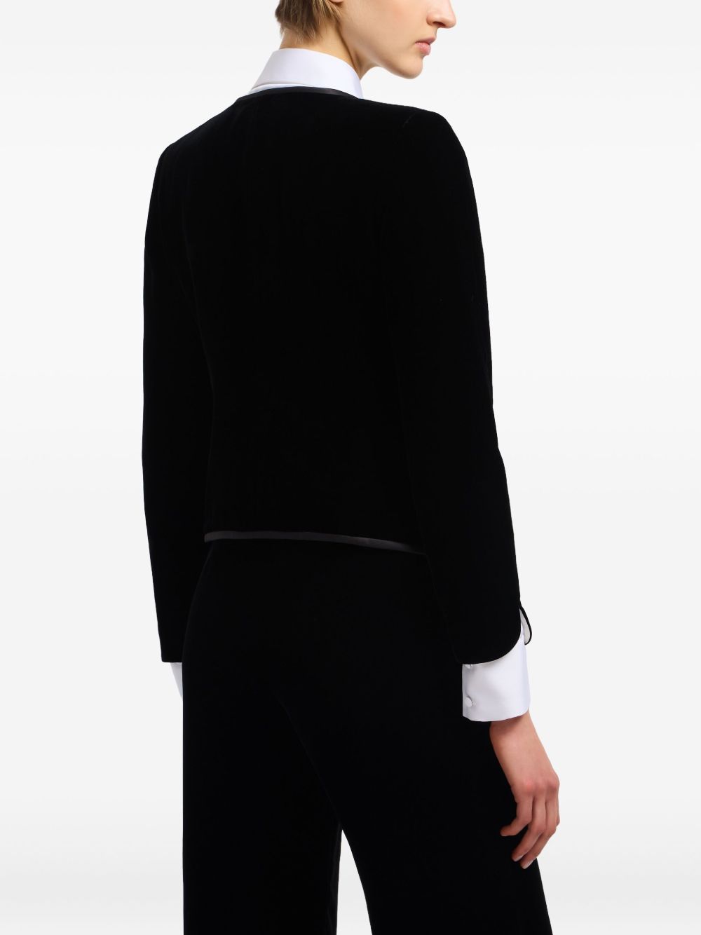 EMPORIO ARMANI Mini Fabric Jacket with Satin Trim