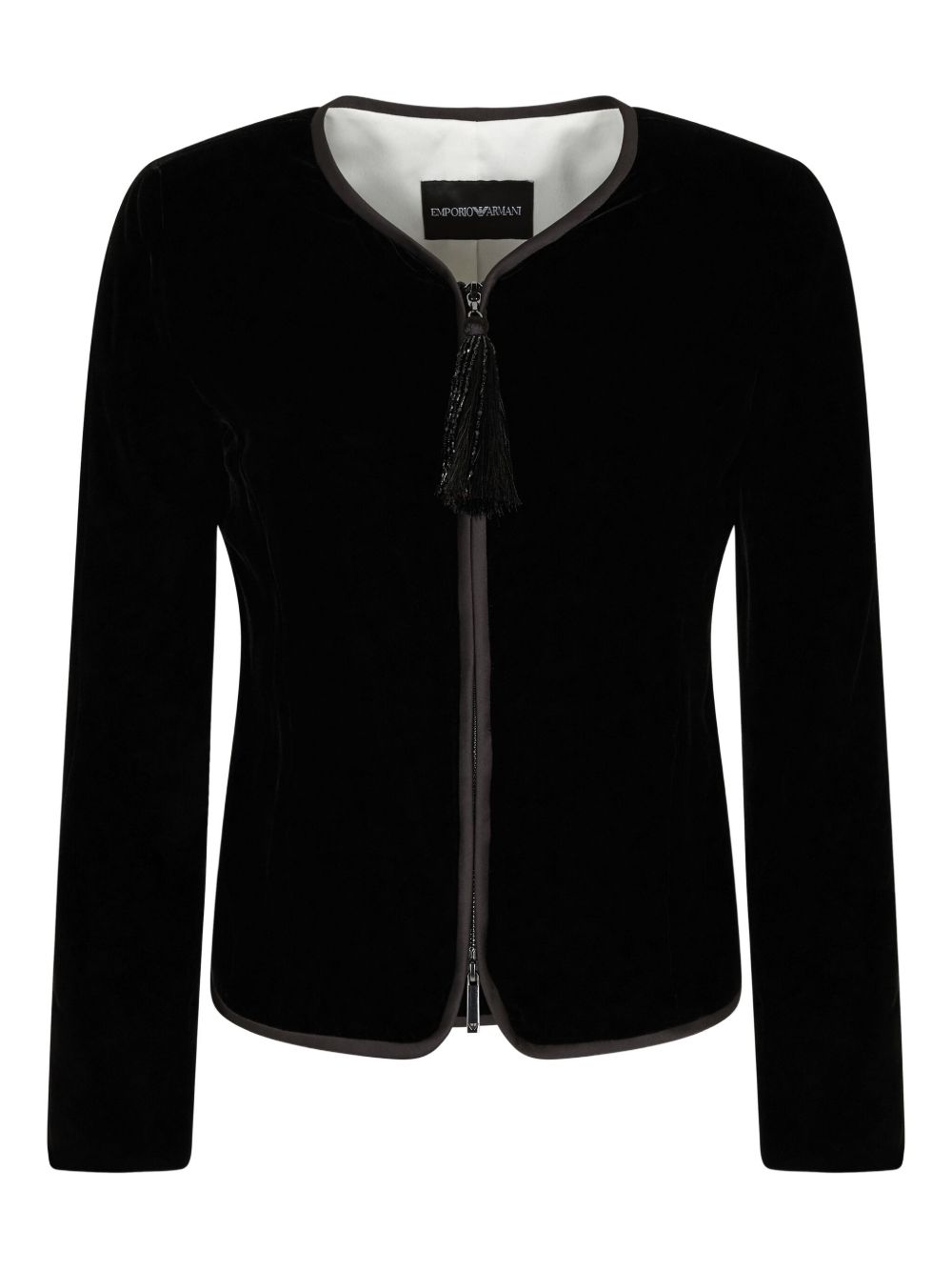 EMPORIO ARMANI Mini Fabric Jacket with Satin Trim