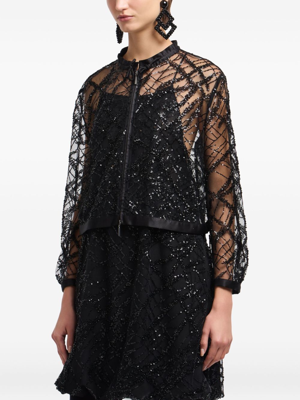 EMPORIO ARMANI Sheer Sequin Jacket