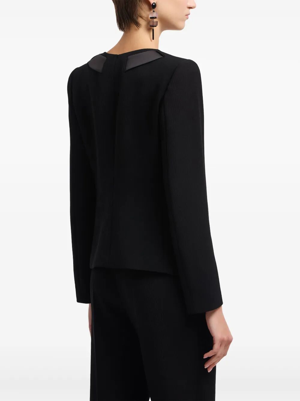 EMPORIO ARMANI Satin Insert Jacket for Women - FW25 Collection