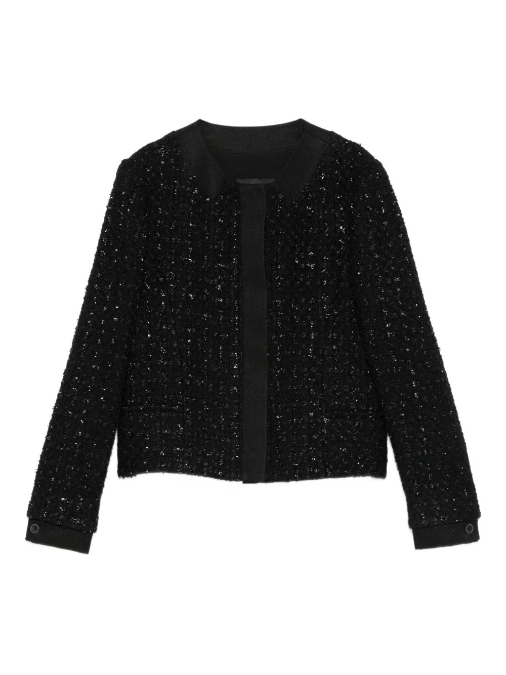 EMPORIO ARMANI Wool Blend Cropped Blazer Jacket