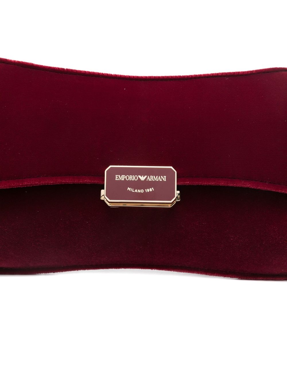 EMPORIO ARMANI Velvet Clutch with Chain-Link Shoulder Strap