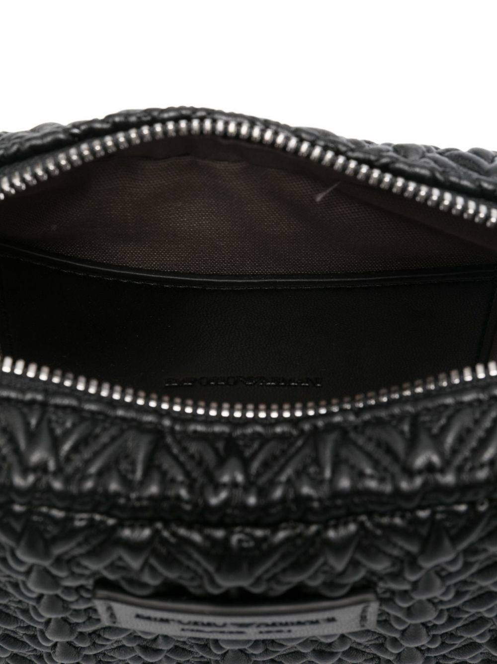 EMPORIO ARMANI Chevron Pattern Crossbody Handbag with Chain Strap