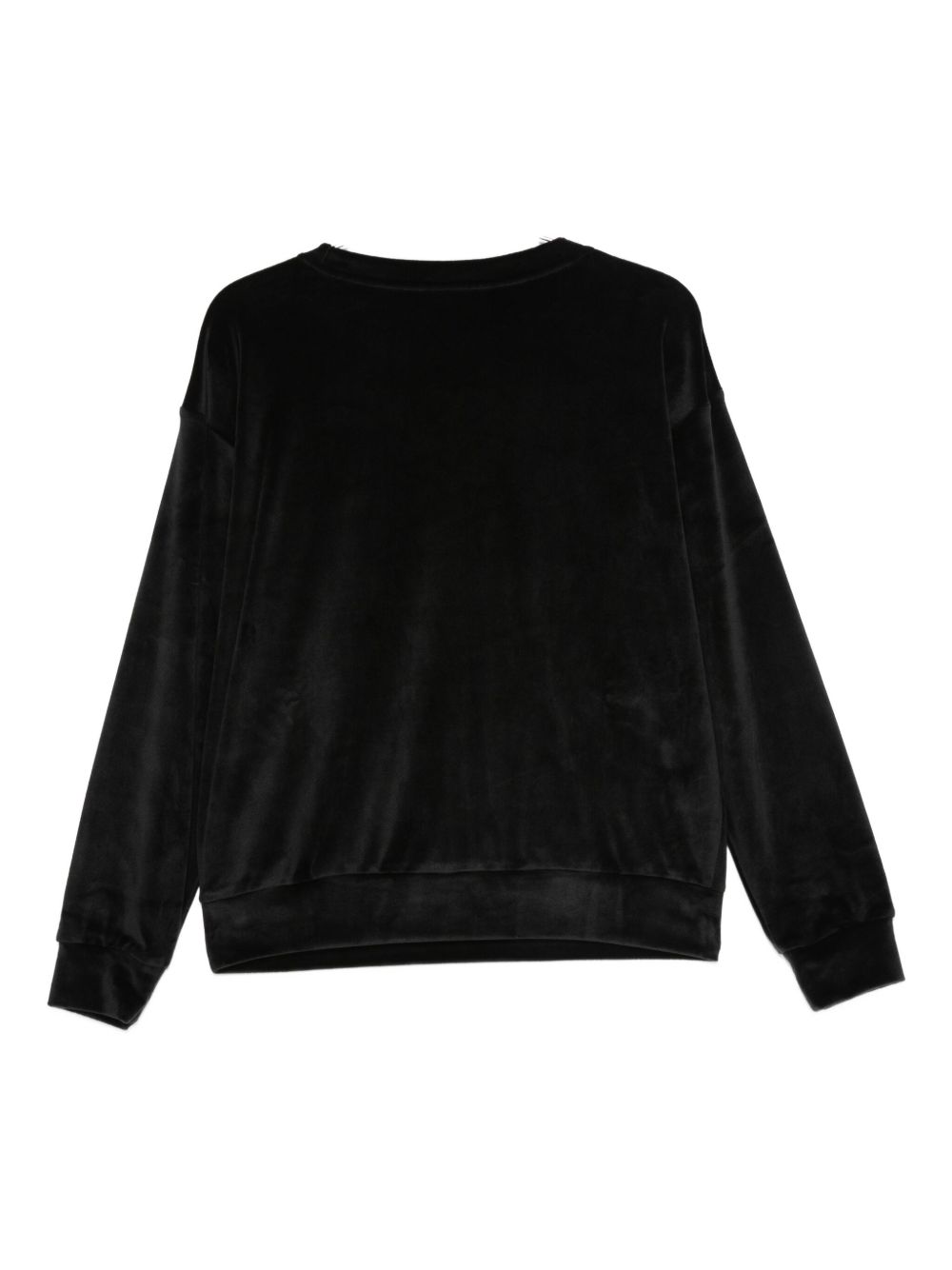 EMPORIO ARMANI Velvet Logo Round Neck Long Sleeve Top