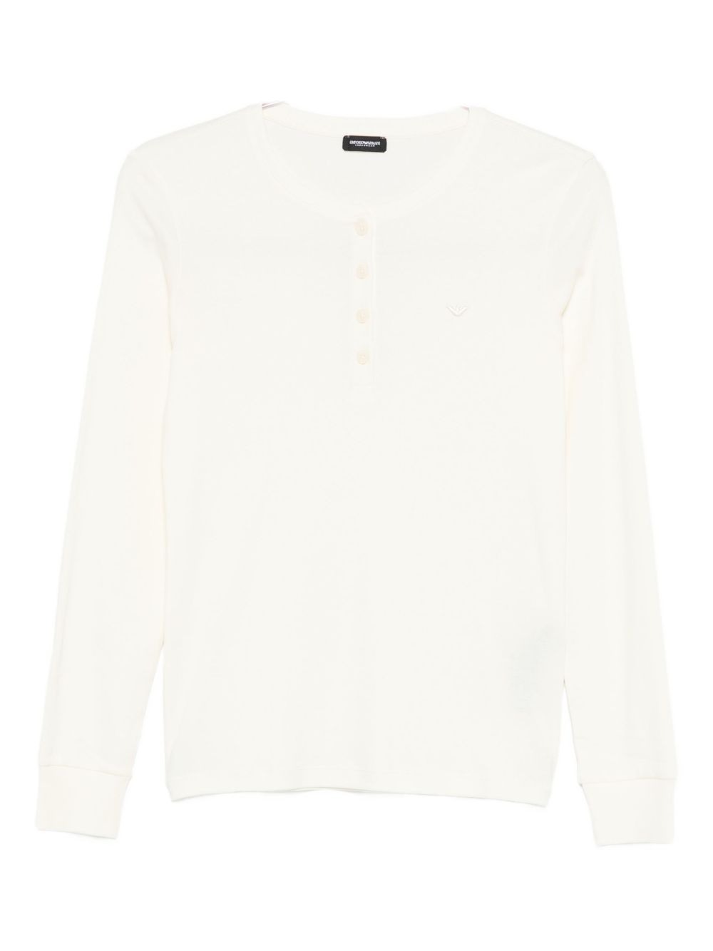 EMPORIO ARMANI Cotton Buttoned Long-Sleeve Top