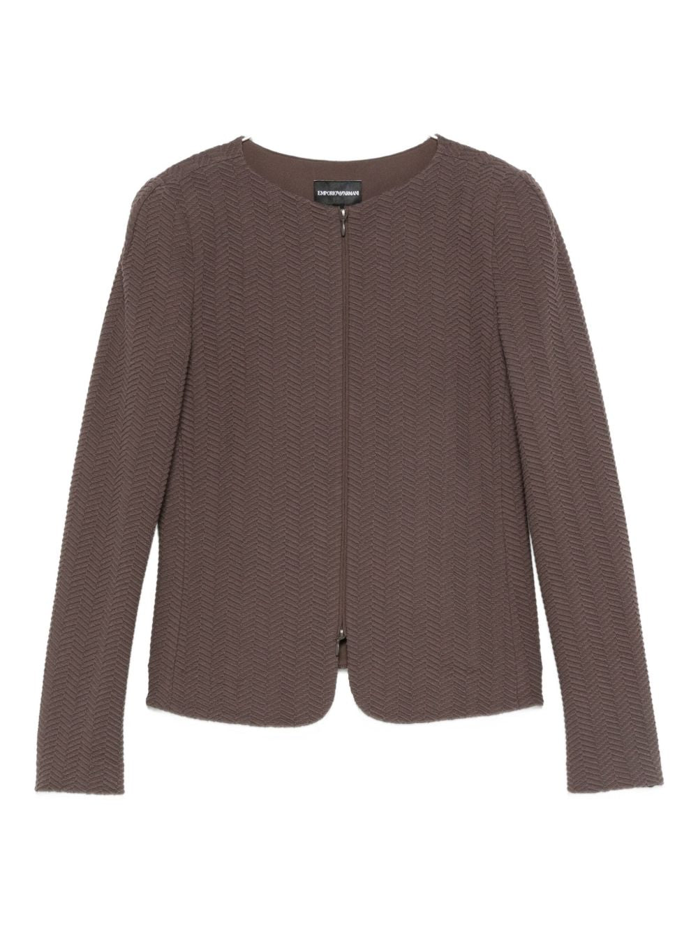 EMPORIO ARMANI Chevron Pattern Cotton Blend Blazer Jacket