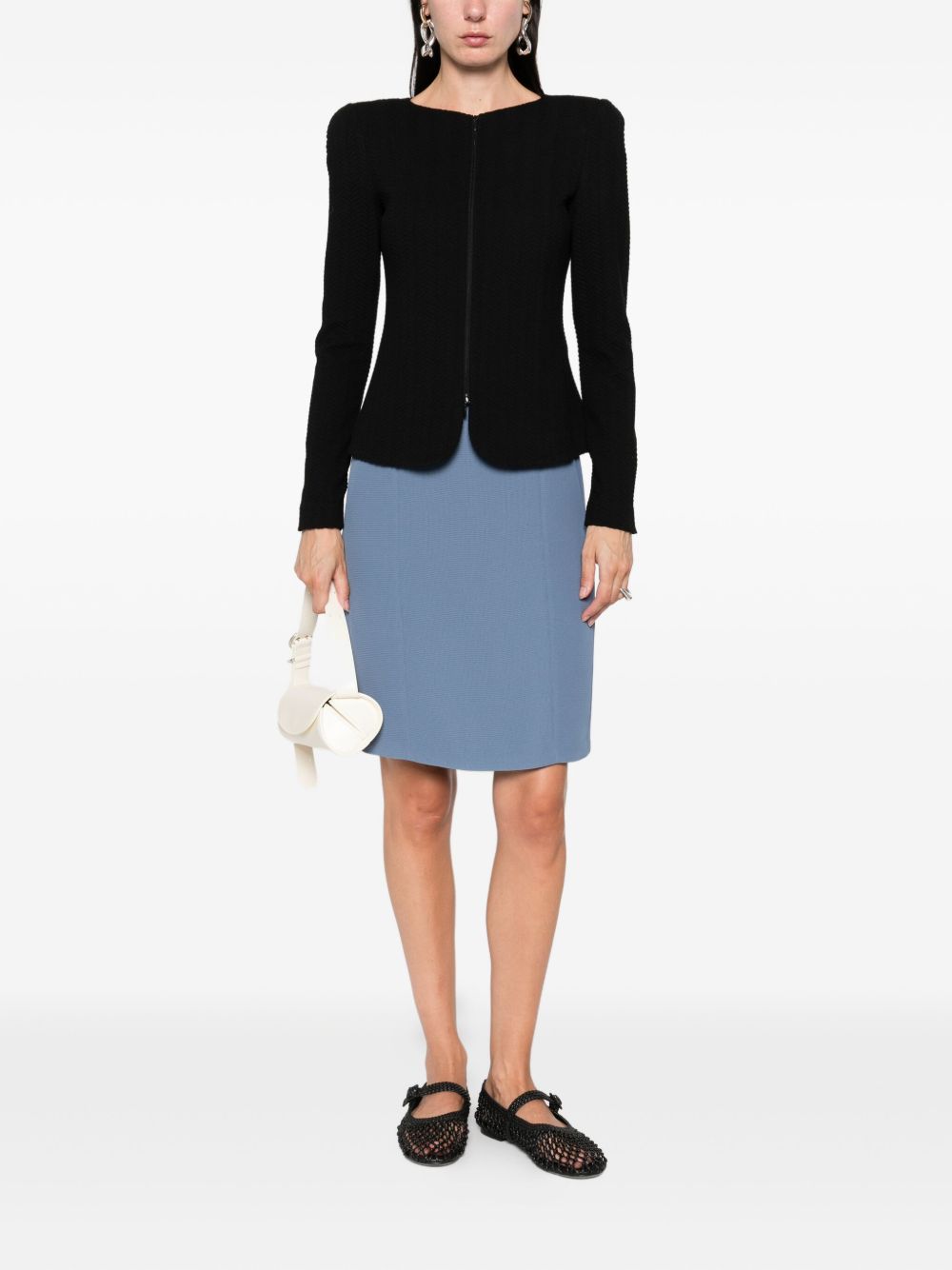 EMPORIO ARMANI Textured Weave Blazer Jacket for Women